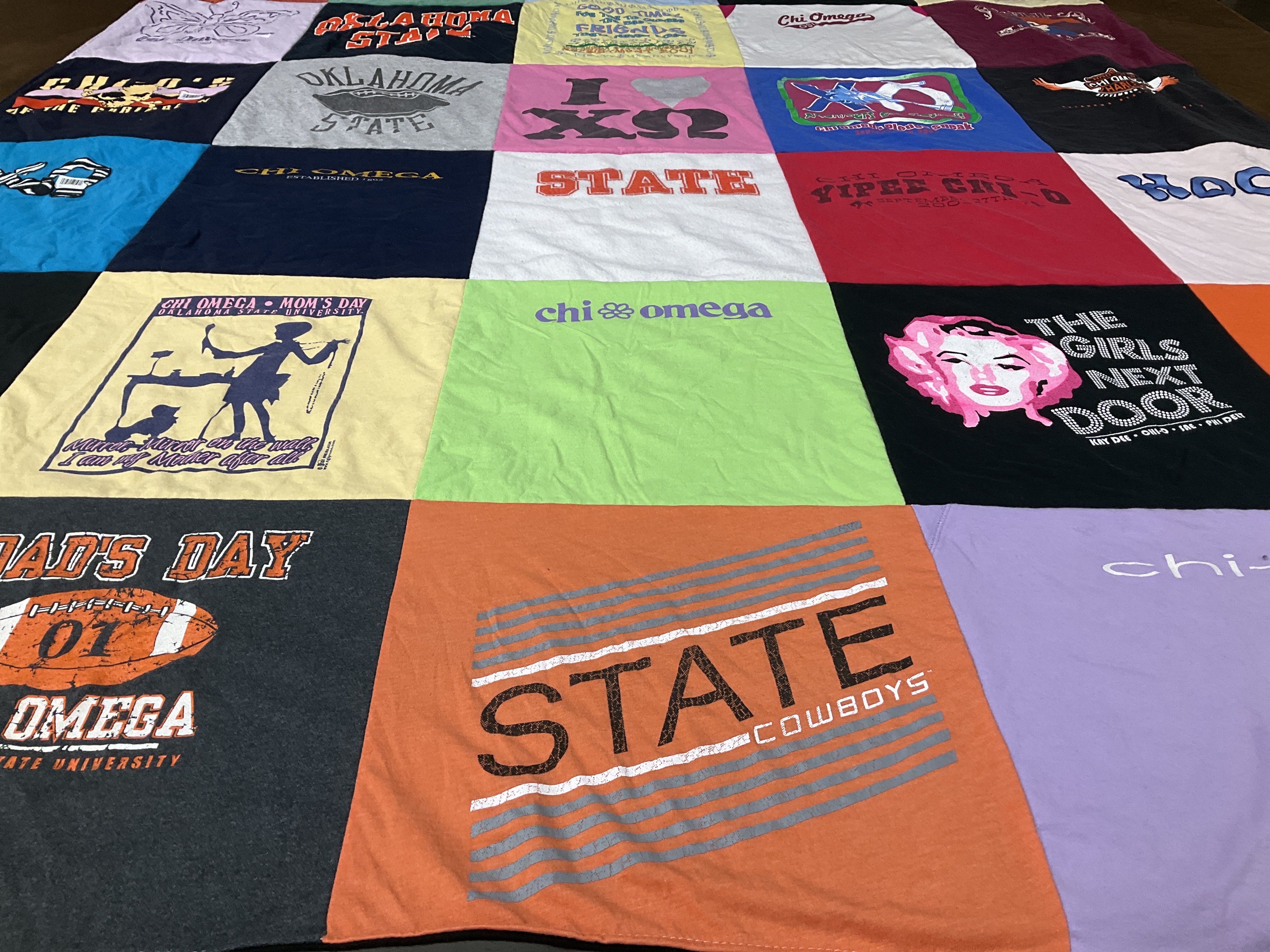 T-shirt quilt from oklahoma state university by Marcy from OK