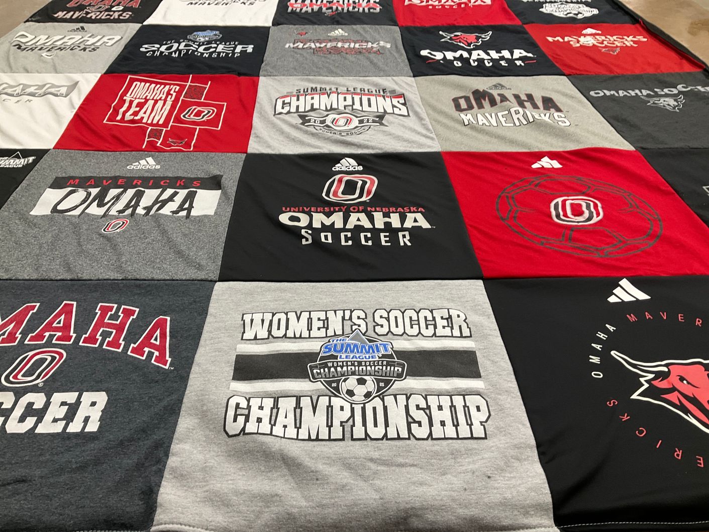 T-shirt quilt featuring omaha mavericks by Lynette from IA