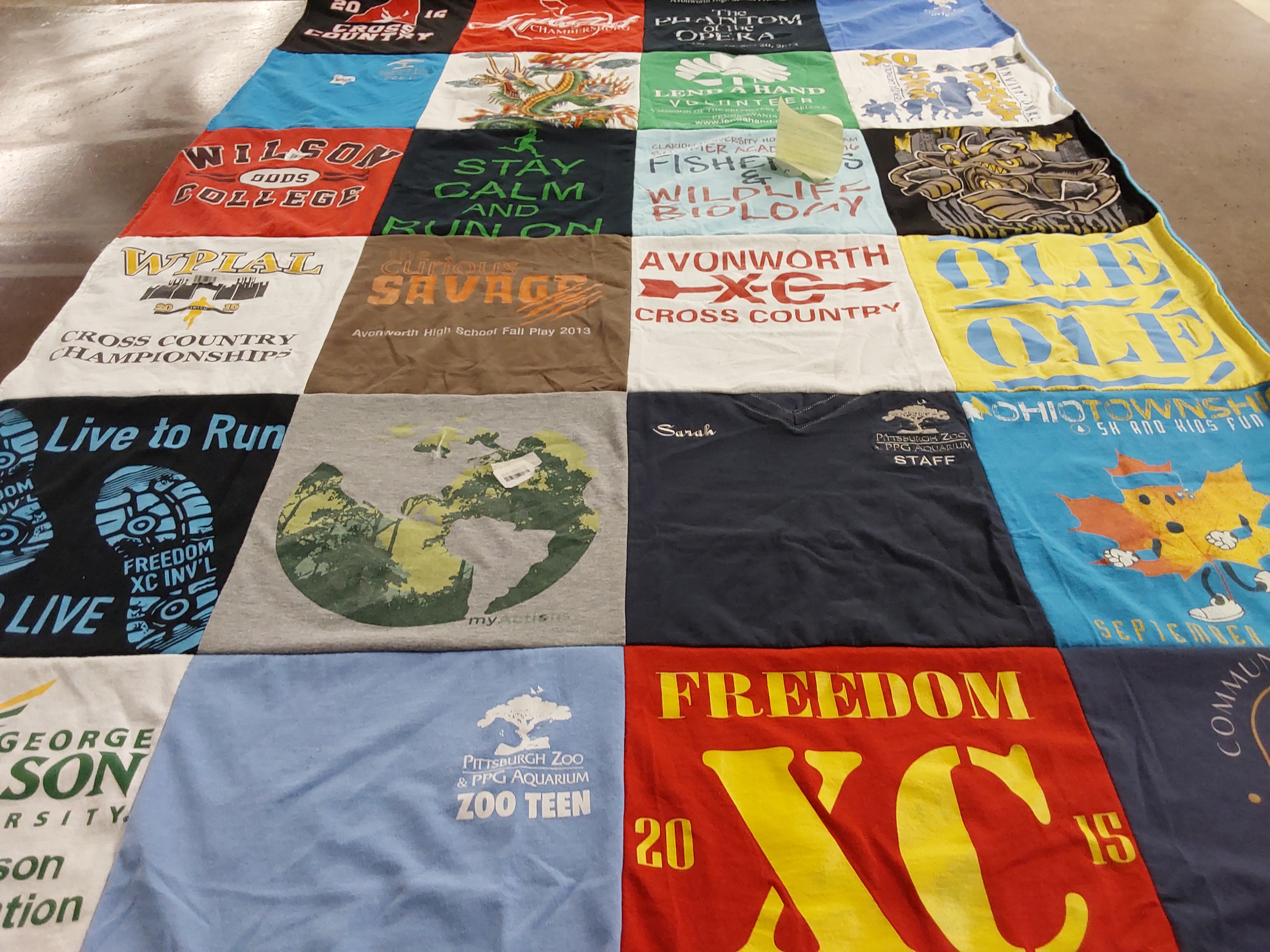 T-shirt quilt featuring avonworth cross country, freedom xc by Patrica from PA