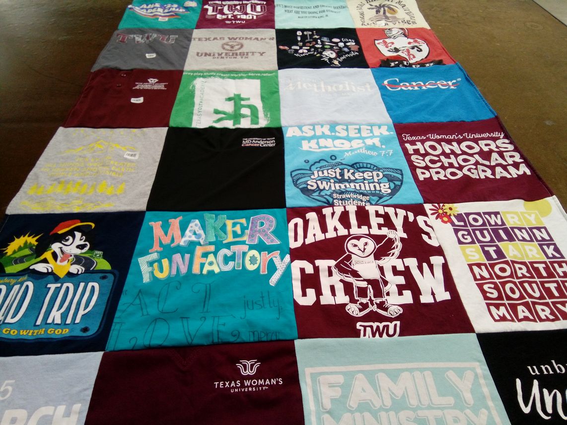 T-shirt quilt from texas woman's university by korren from TX