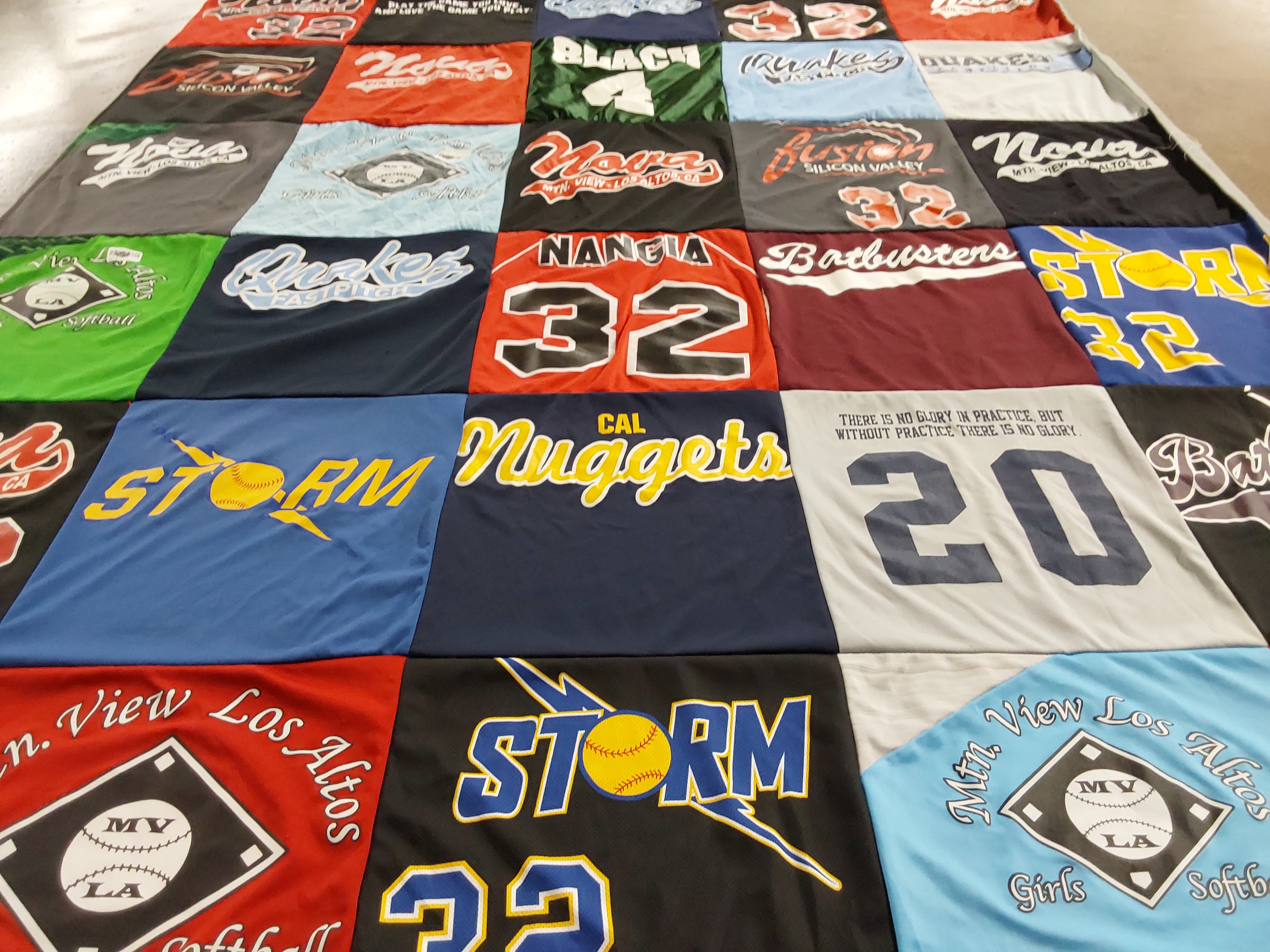 T-shirt quilt featuring nana nuggets, storm by Kathryn from CA