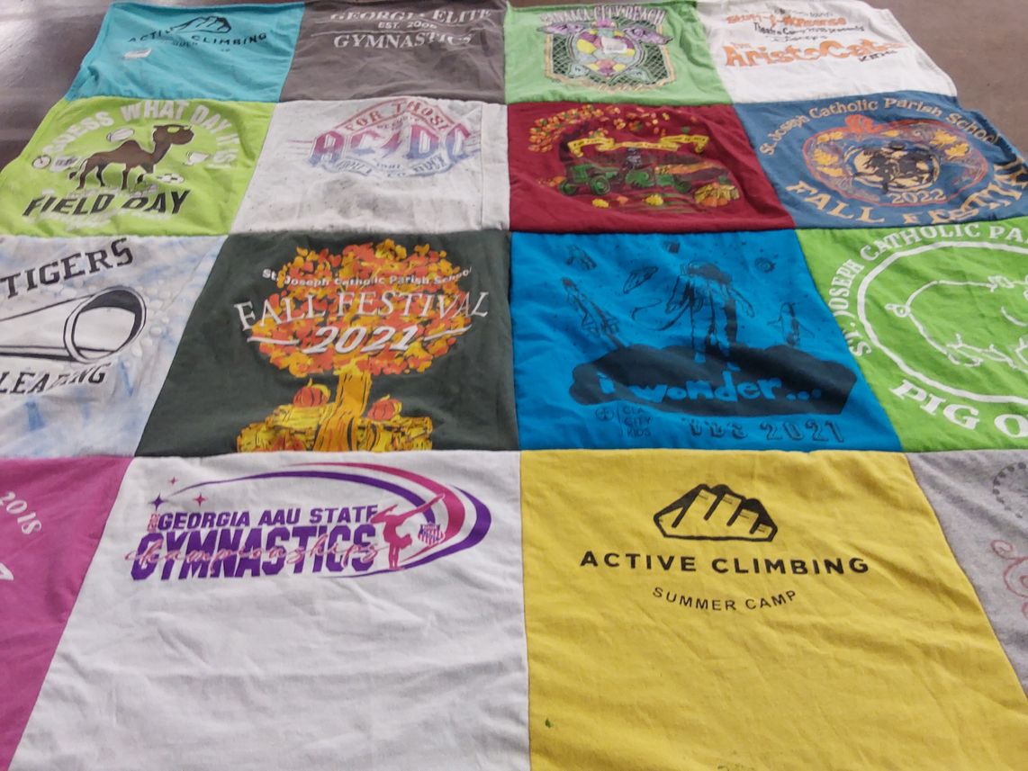 T-shirt quilt from st joseph catholic parish school by jennifer from GA