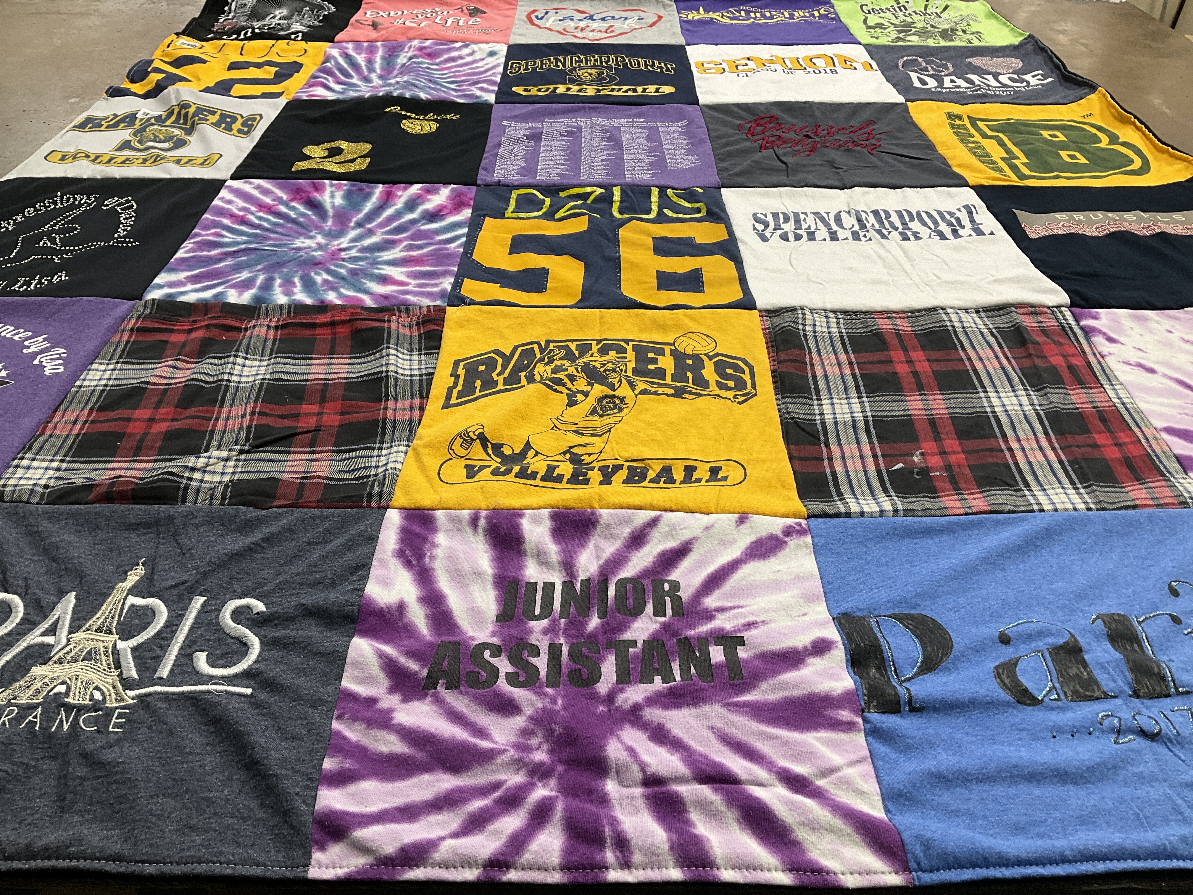 T-shirt quilt featuring raiders volleyball by Judy from NY