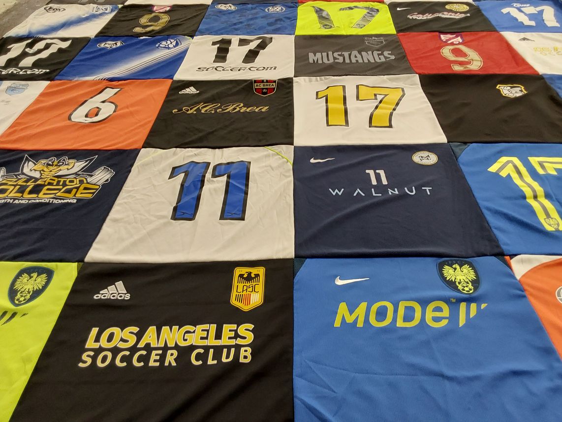 T-shirt quilt featuring los angeles soccer club by Rocio from CA