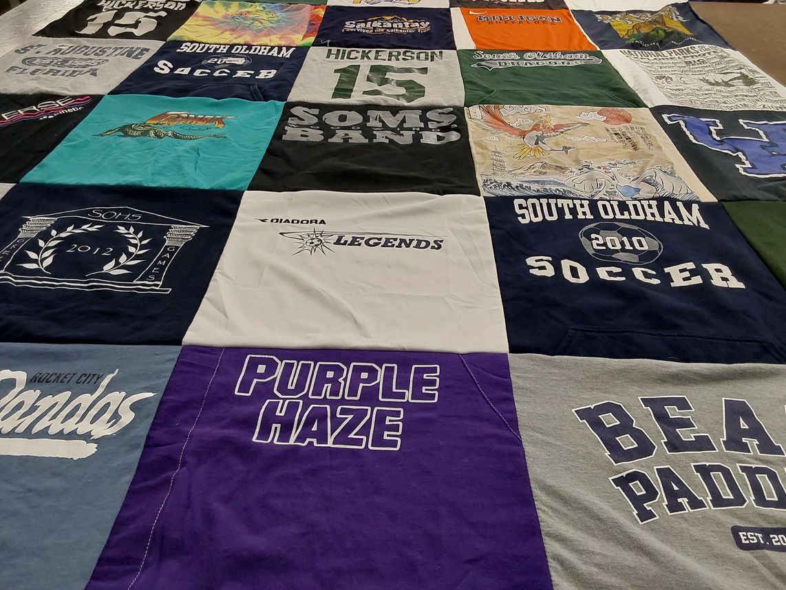 T-shirt quilt featuring south oldham soccer by Carmen from KY