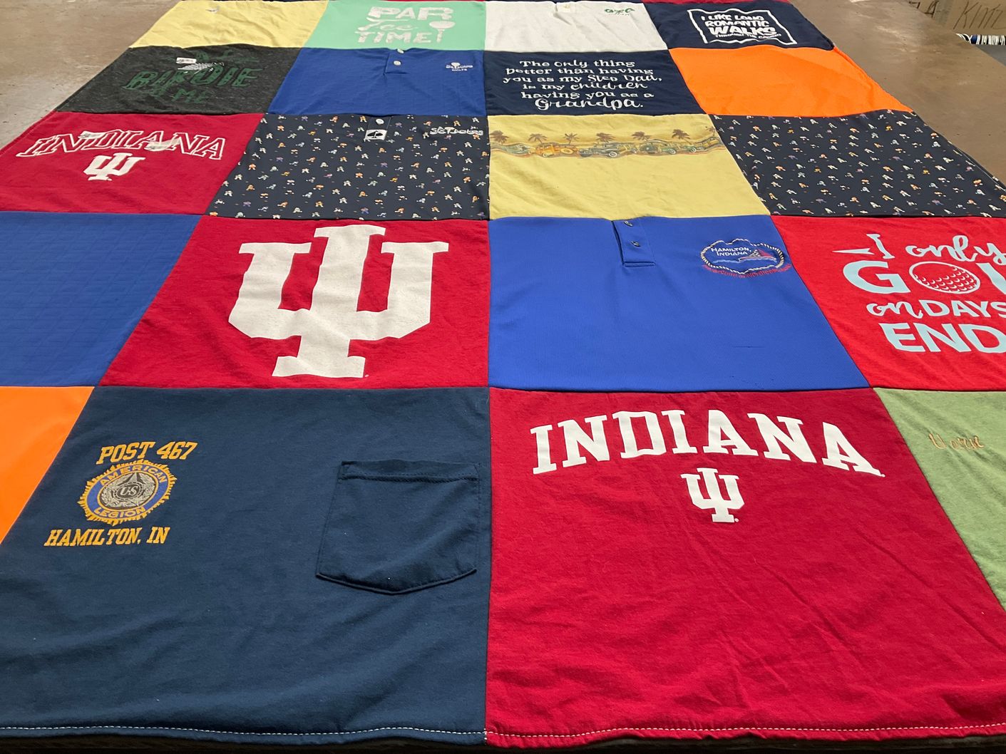 T-shirt quilt from indiana university by Jessica from IN