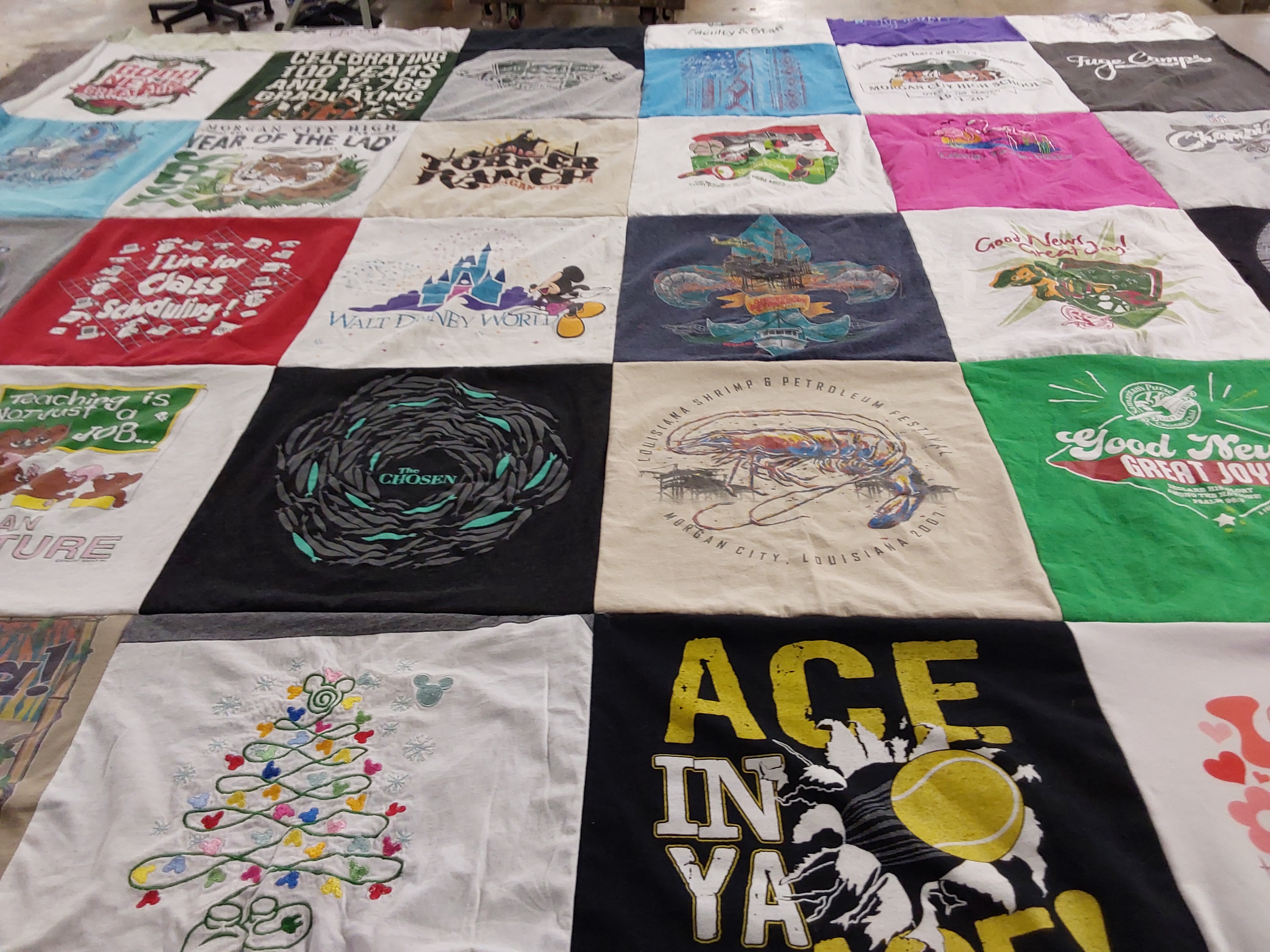 T-shirt quilt from morgan city high school by Melody from LA