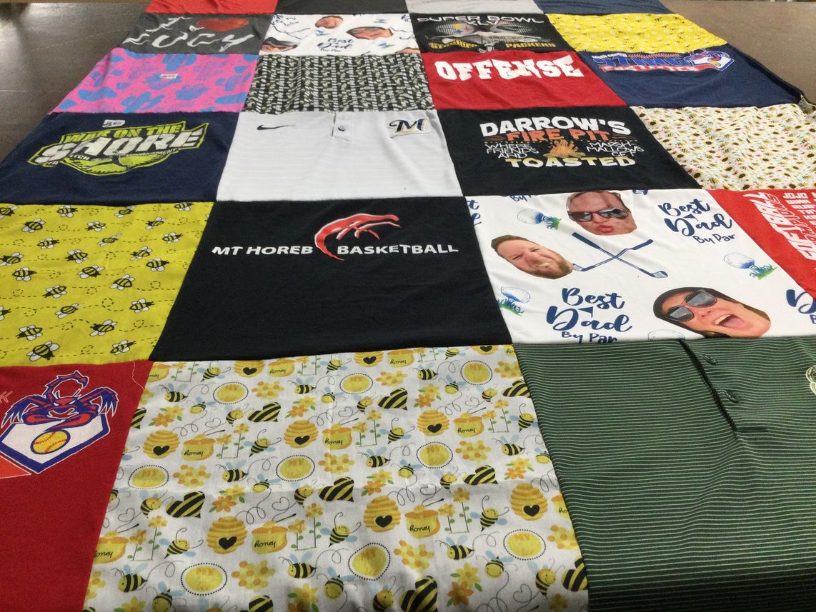 T-shirt quilt featuring mount horeb basketball by Marta from WI
