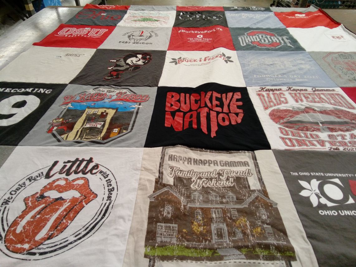 T-shirt quilt from ohio state university by Jill from OH
