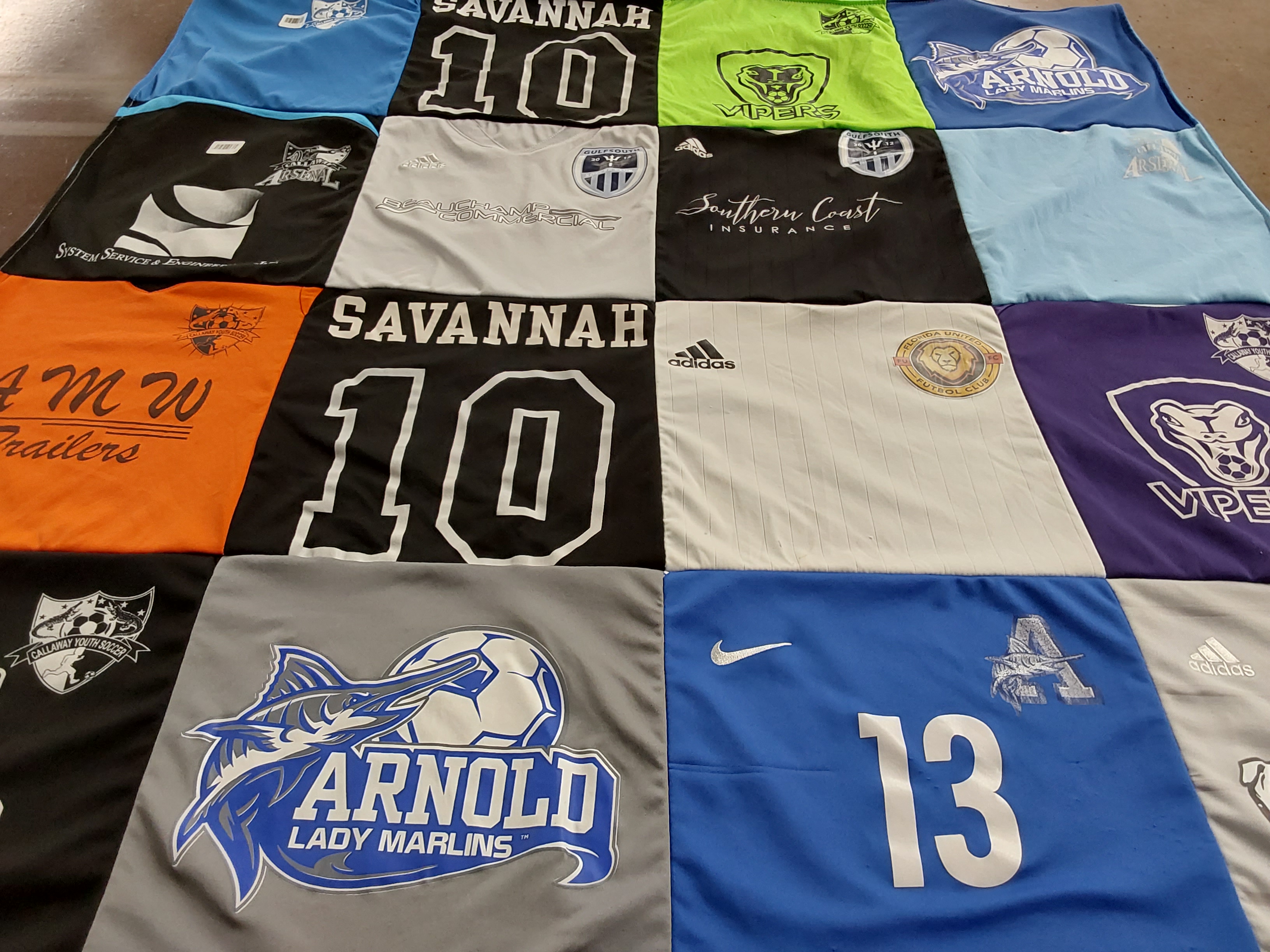 T-shirt quilt featuring arnold high school, savannah high school by Kristy from FL