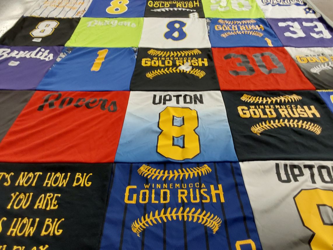 T-shirt quilt featuring winnemucca gold rush by Cassandra from NV