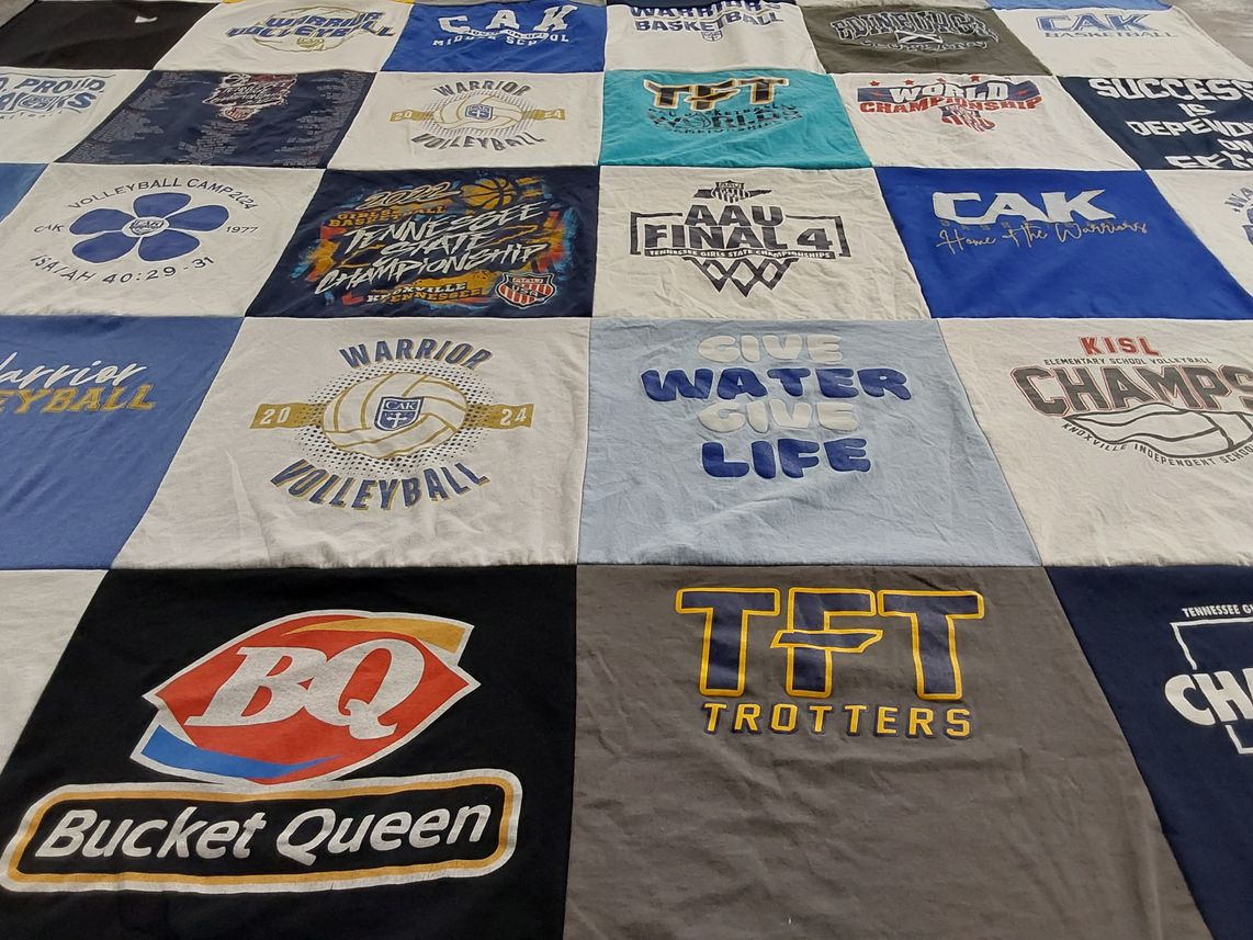 T-shirt quilt featuring warrior volleyball, tft trotters by Travis from TN