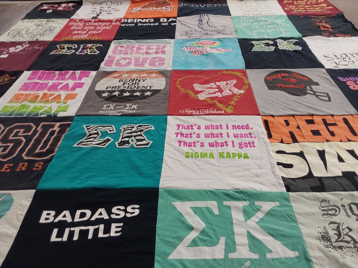 T-shirt quilt from oregon state university by Rhonda from OR