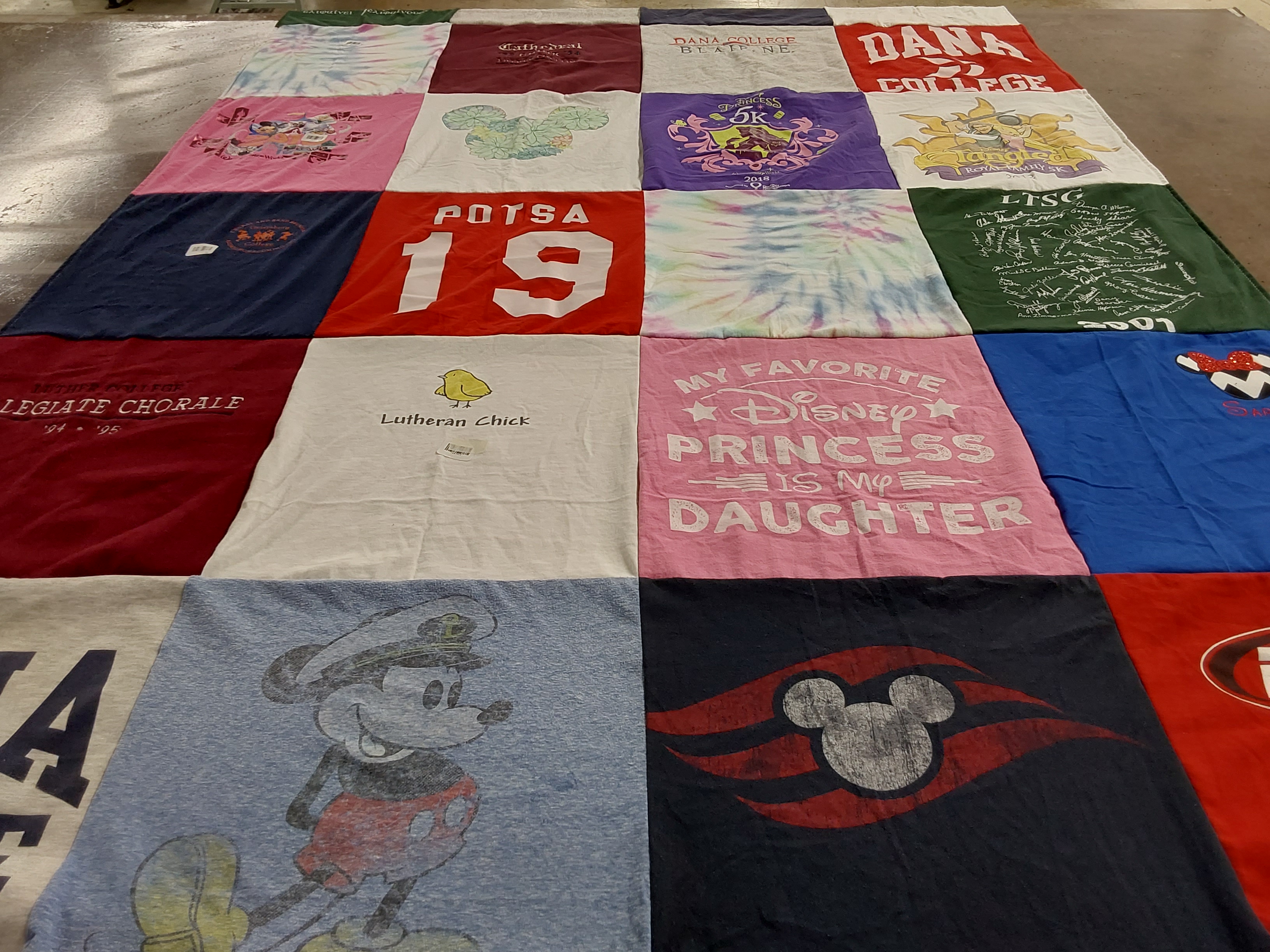 T-shirt quilt from dana college by Sarah from PA