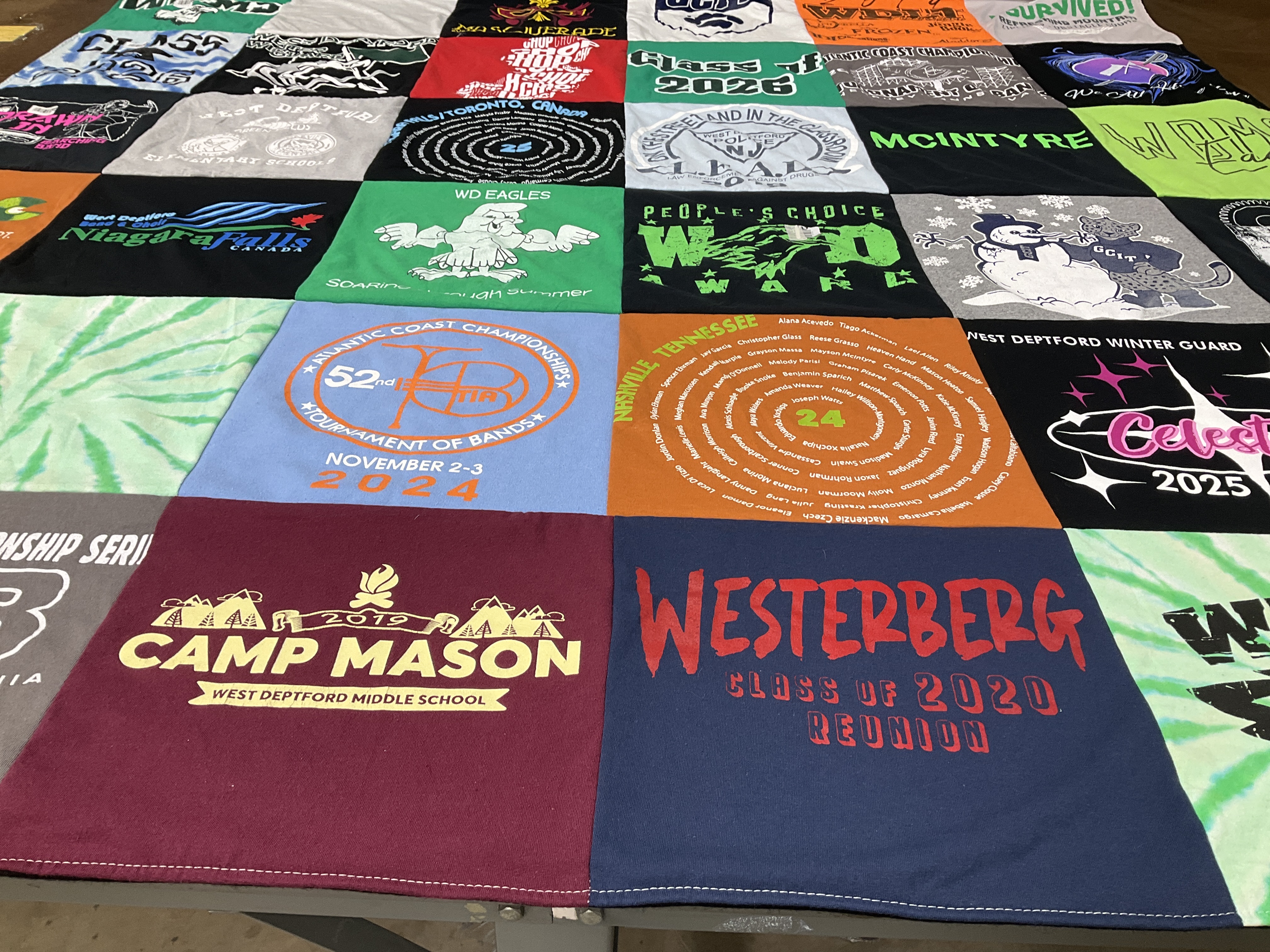 T-shirt quilt from west deptford middle school by Dale from NJ