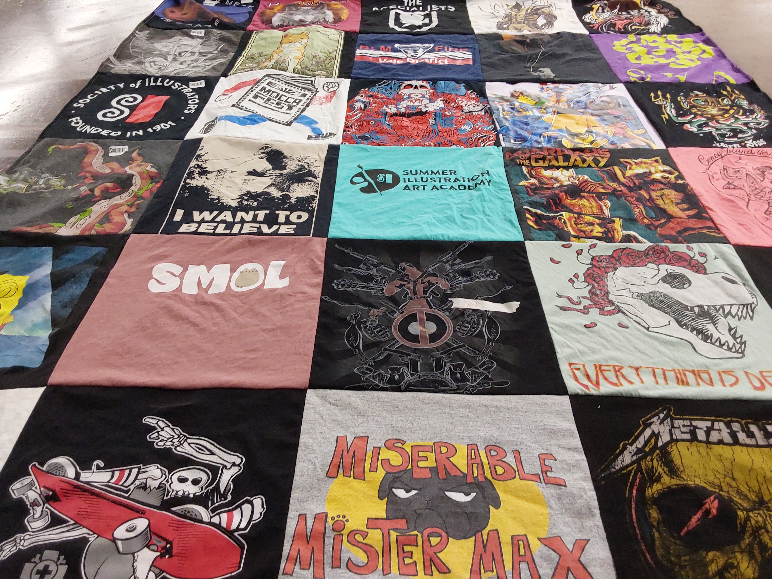 T-shirt quilt from summer illustration art academy by Melissa from NY