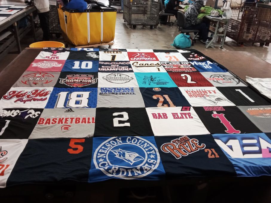 T-shirt quilt featuring nelson county cardinals by Tony from KY