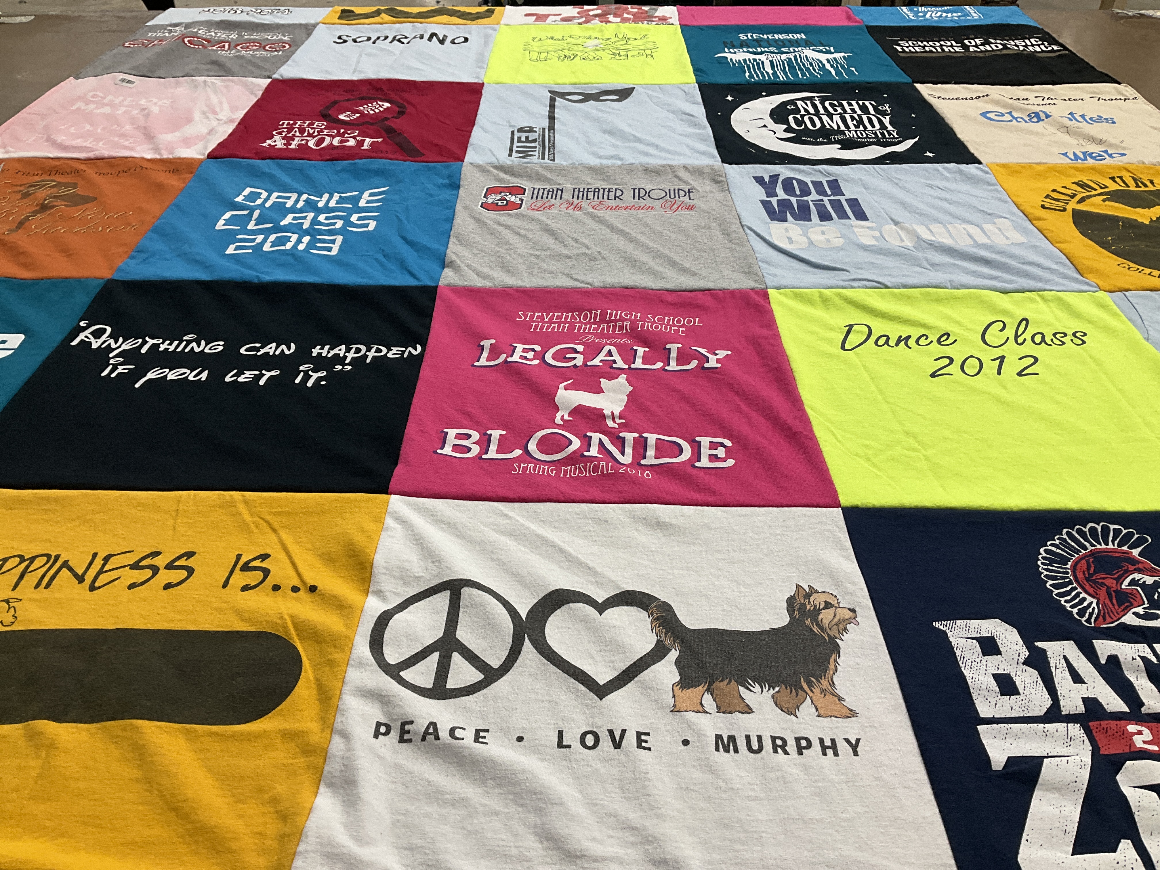 T-shirt quilt from stevenson high school by Kristen from MI