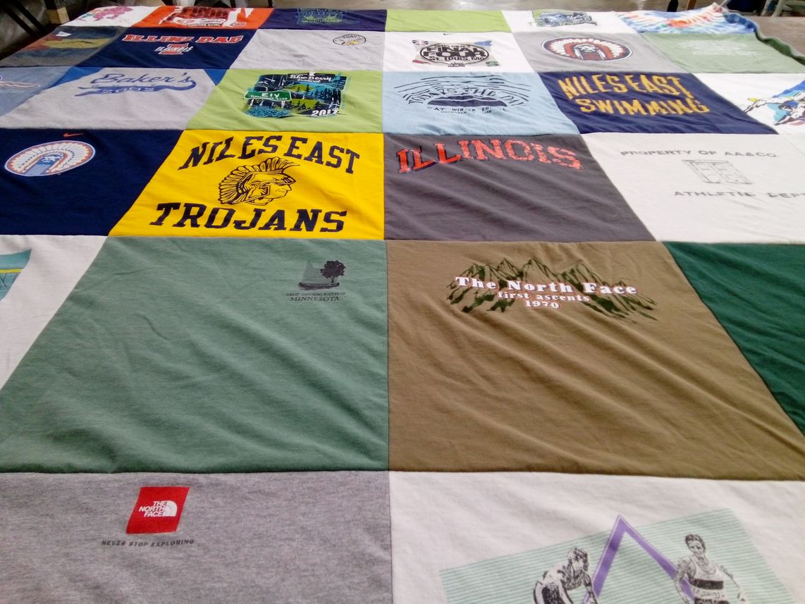 T-shirt quilt from niles east high school by MAURINE from IL