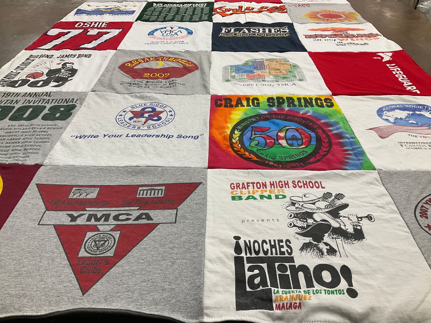 T-shirt quilt from grafton high school, blue ridge assembly by Davetta from VA