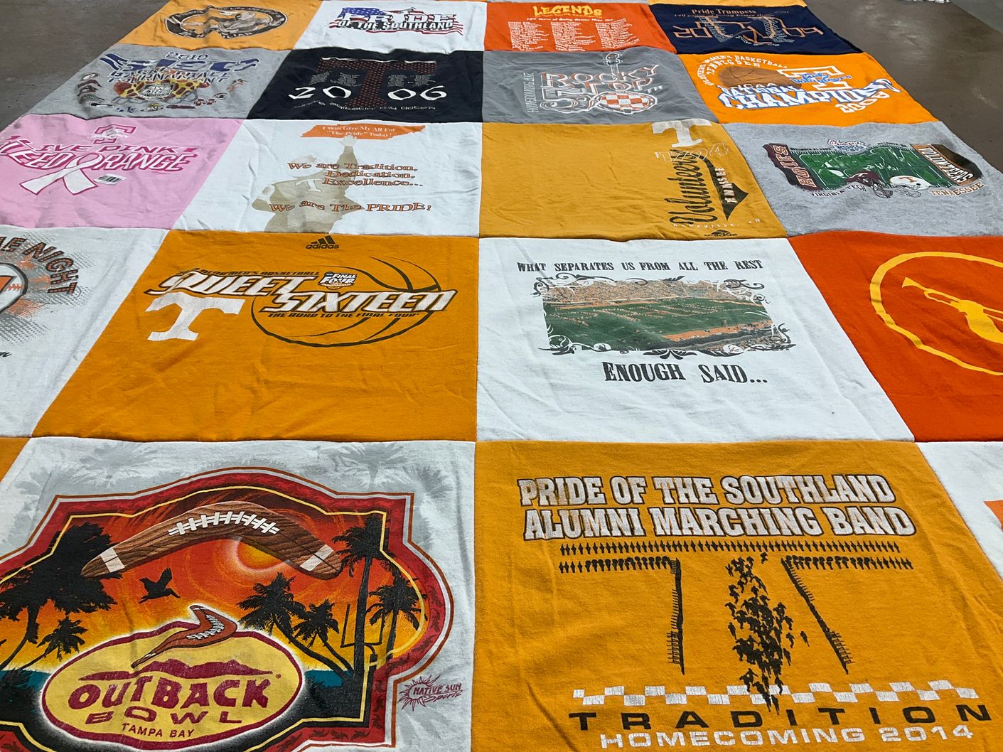 T-shirt quilt featuring university of tennessee basketball by Lauren from NC