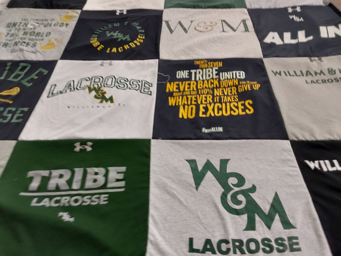 T-shirt quilt featuring william & mary lacrosse by Caroline from DE
