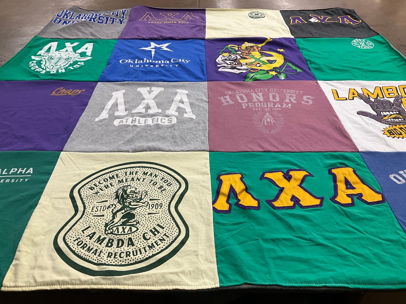 T-shirt quilt from oklahoma city university, oklahoma university by Tonya from NE