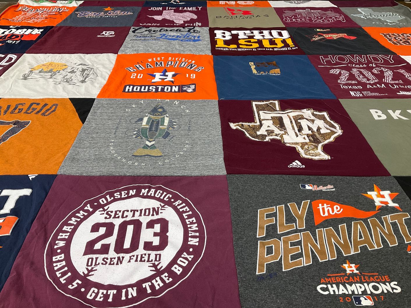 T-shirt quilt featuring houston astros by Gayle from TX