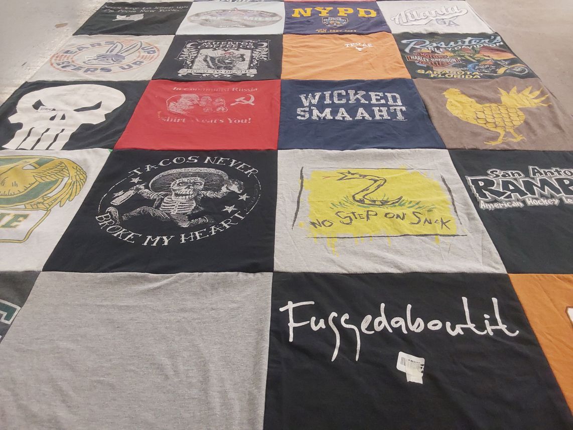 T-shirt quilt featuring san antonio rampage by Lindsay from NY