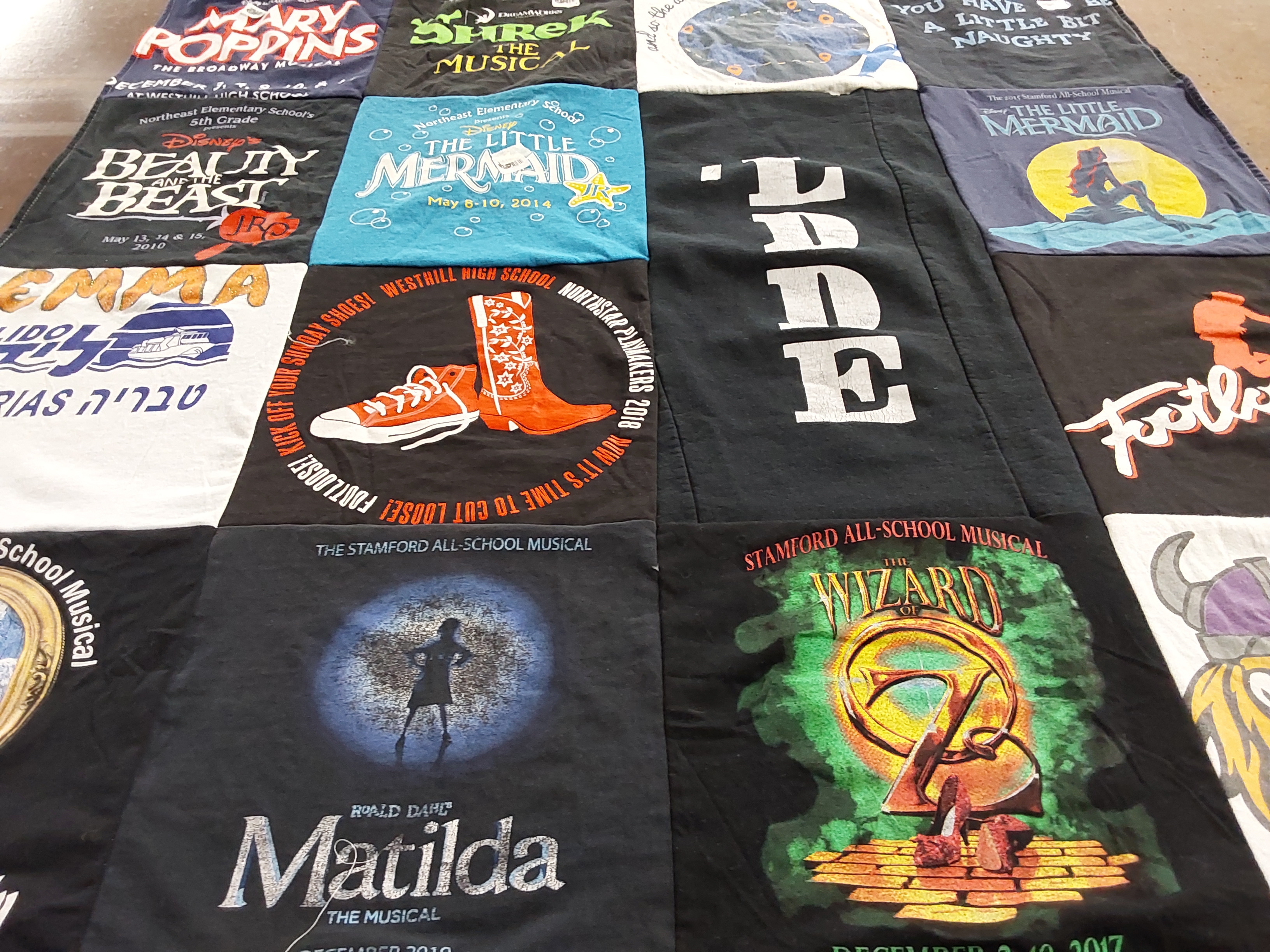 T-shirt quilt from westhill high school by Claudia from CT
