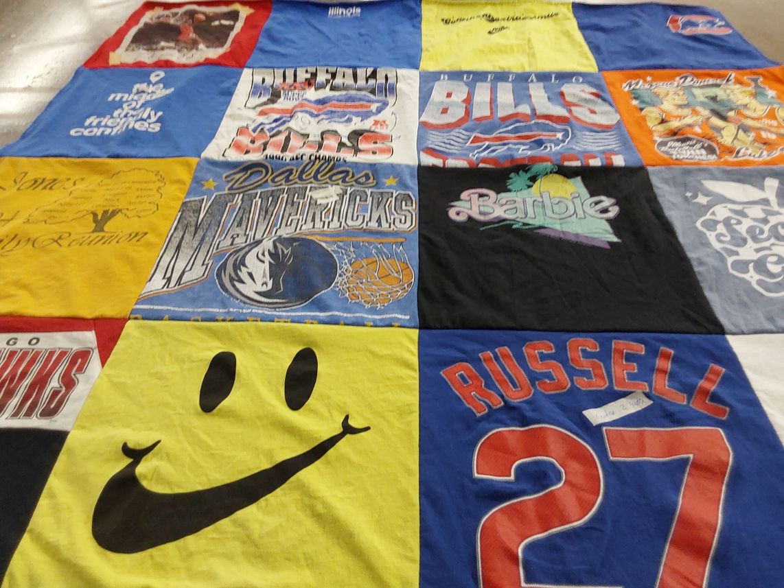 T-shirt quilt featuring dallas mavericks, buffalo bills by Katherine from IL