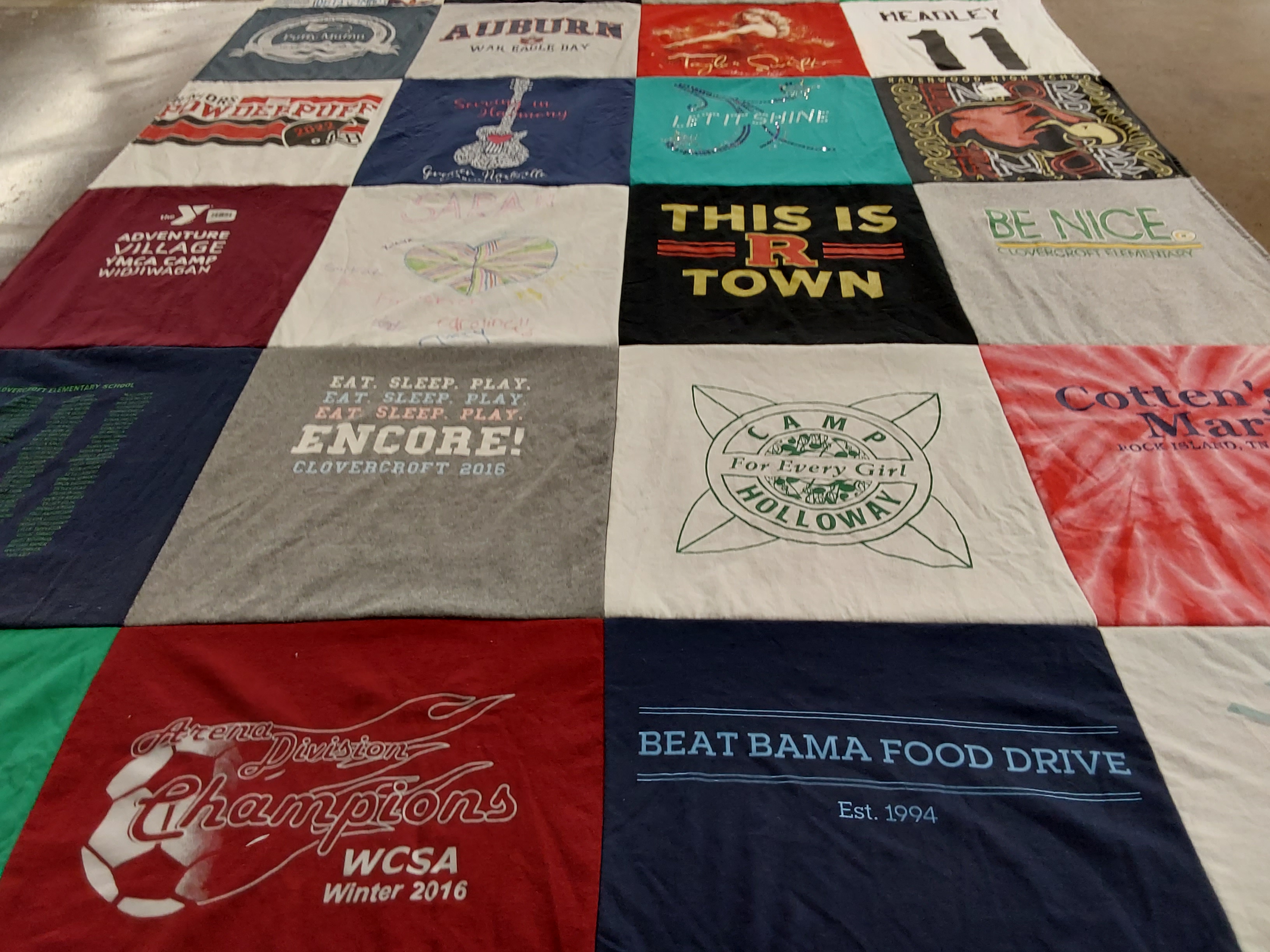 T-shirt quilt featuring wcs soccer by Carrie from TN
