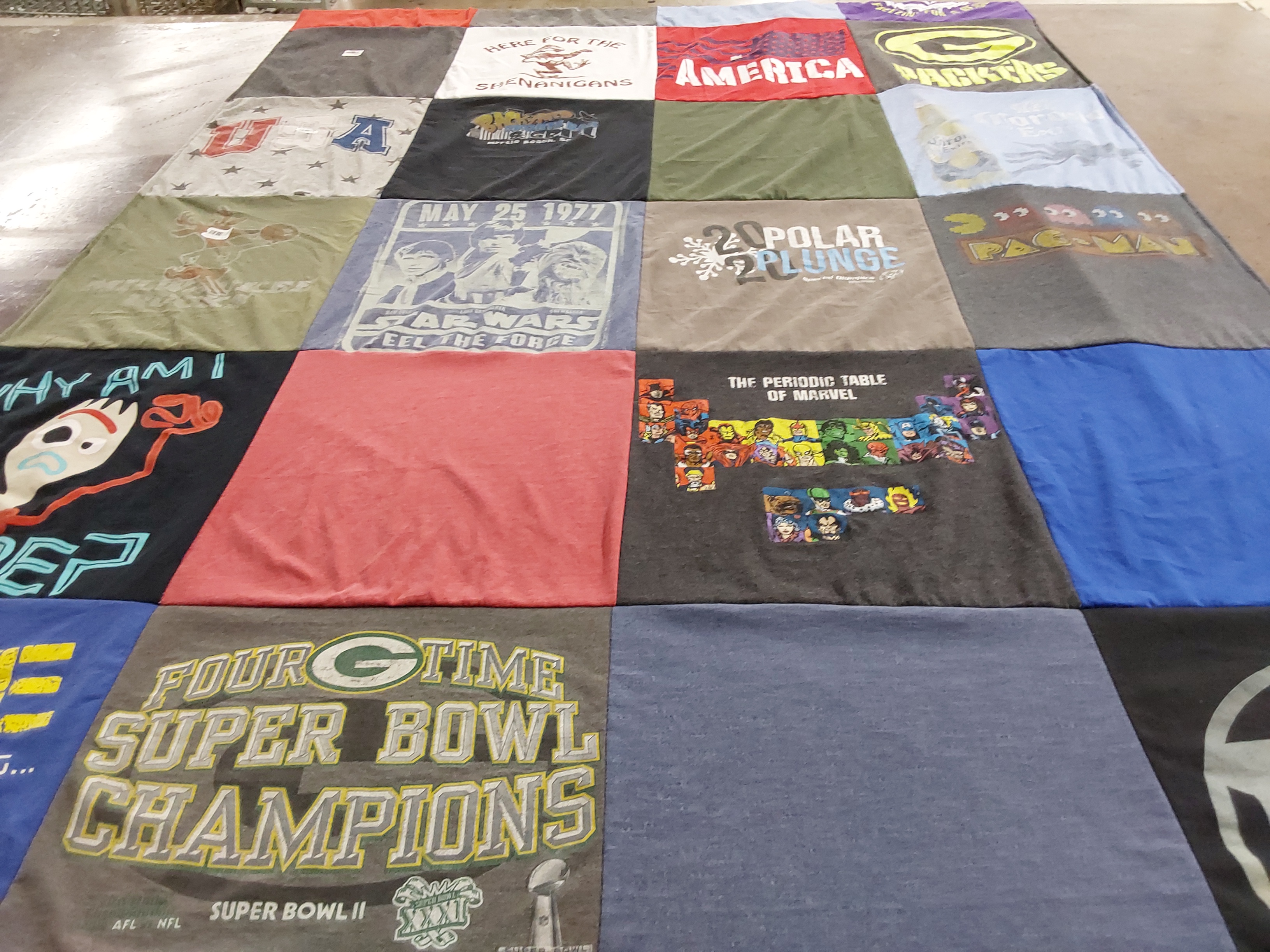 T-shirt quilt featuring green bay packers by Tammy from WI