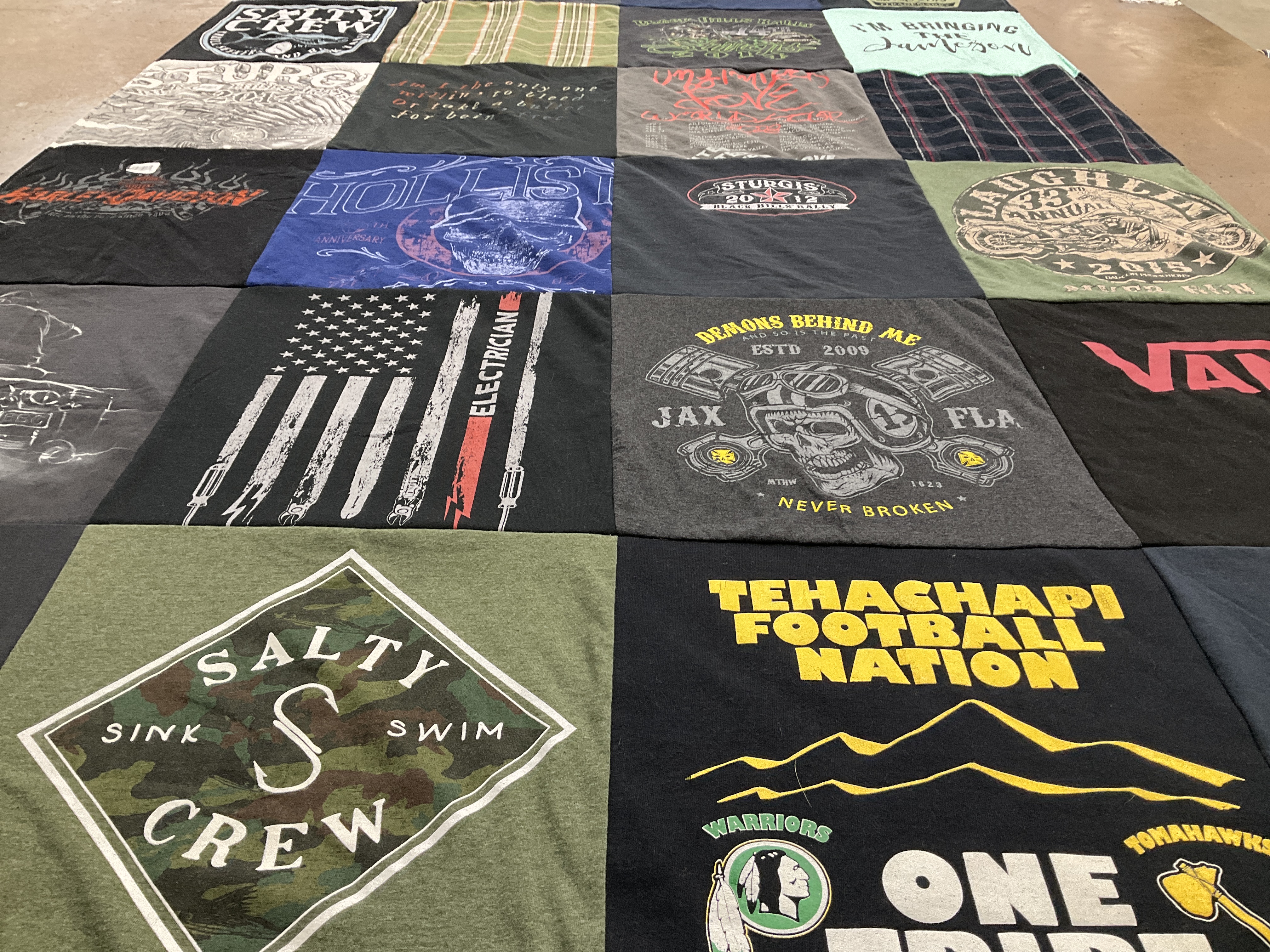 T-shirt quilt featuring tehachapi high school, tehachapi college by Connie from CA