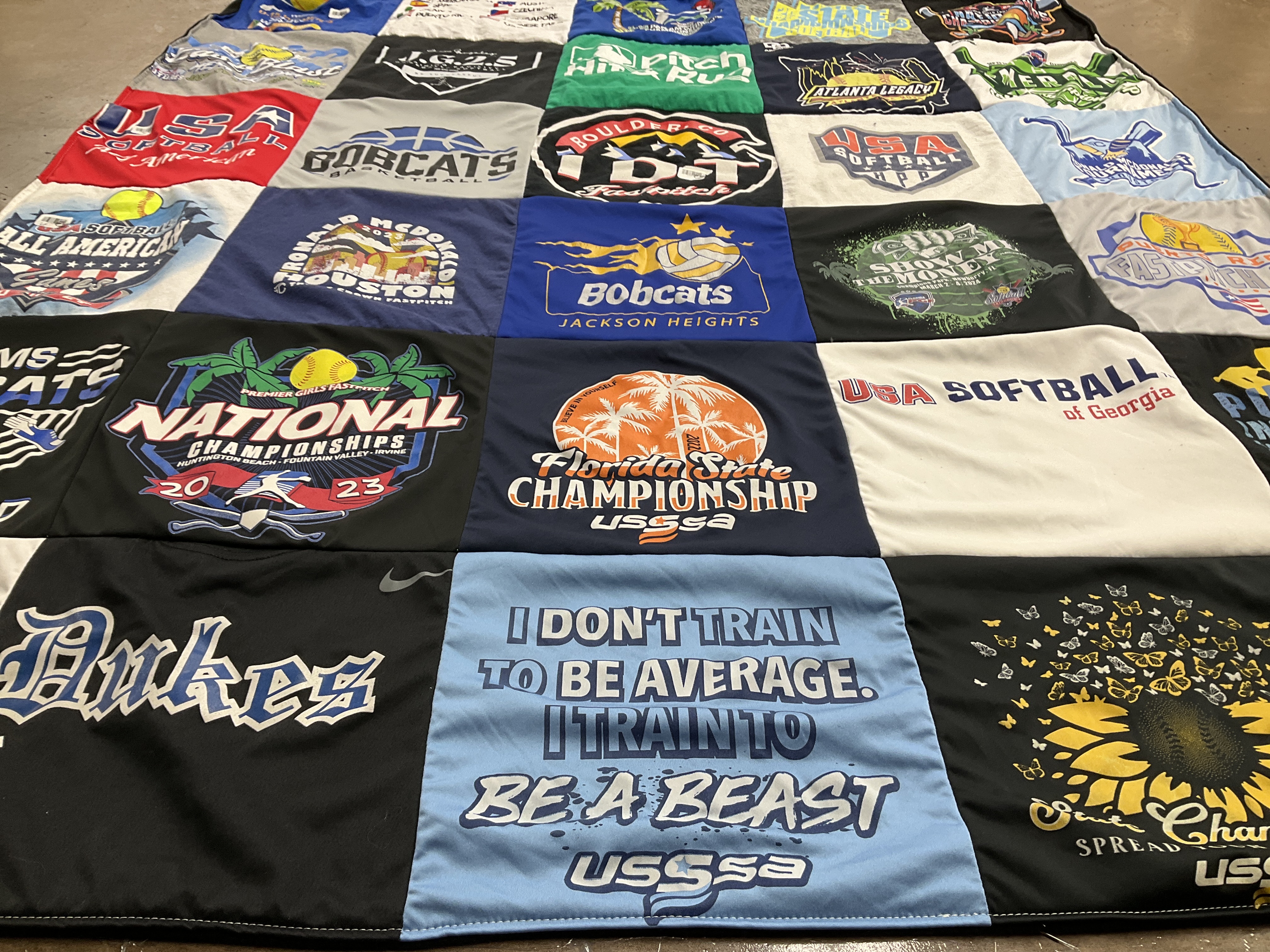 T-shirt quilt featuring jackson heights high school, dukes by Linda from FL