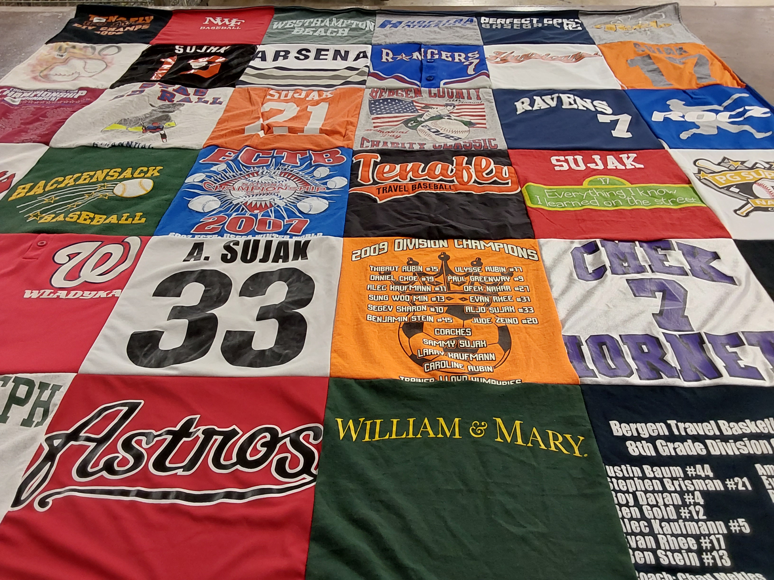 T-shirt quilt featuring hackensack baseball, rangers baseball by crystal from NJ
