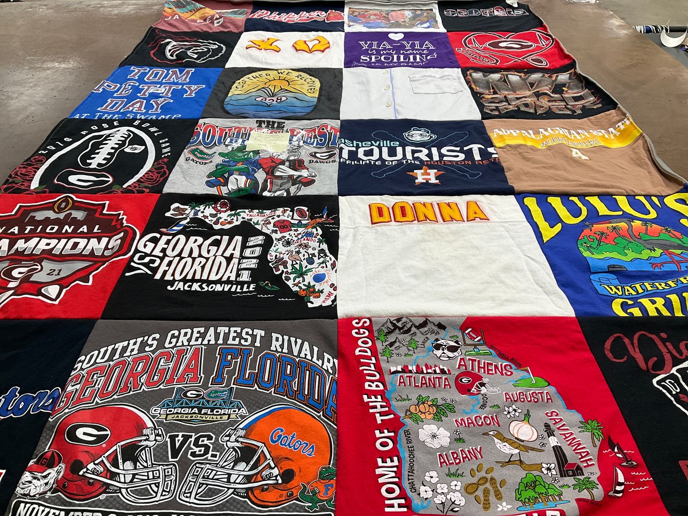 T-shirt quilt featuring georgia bulldogs by DONNA from NC