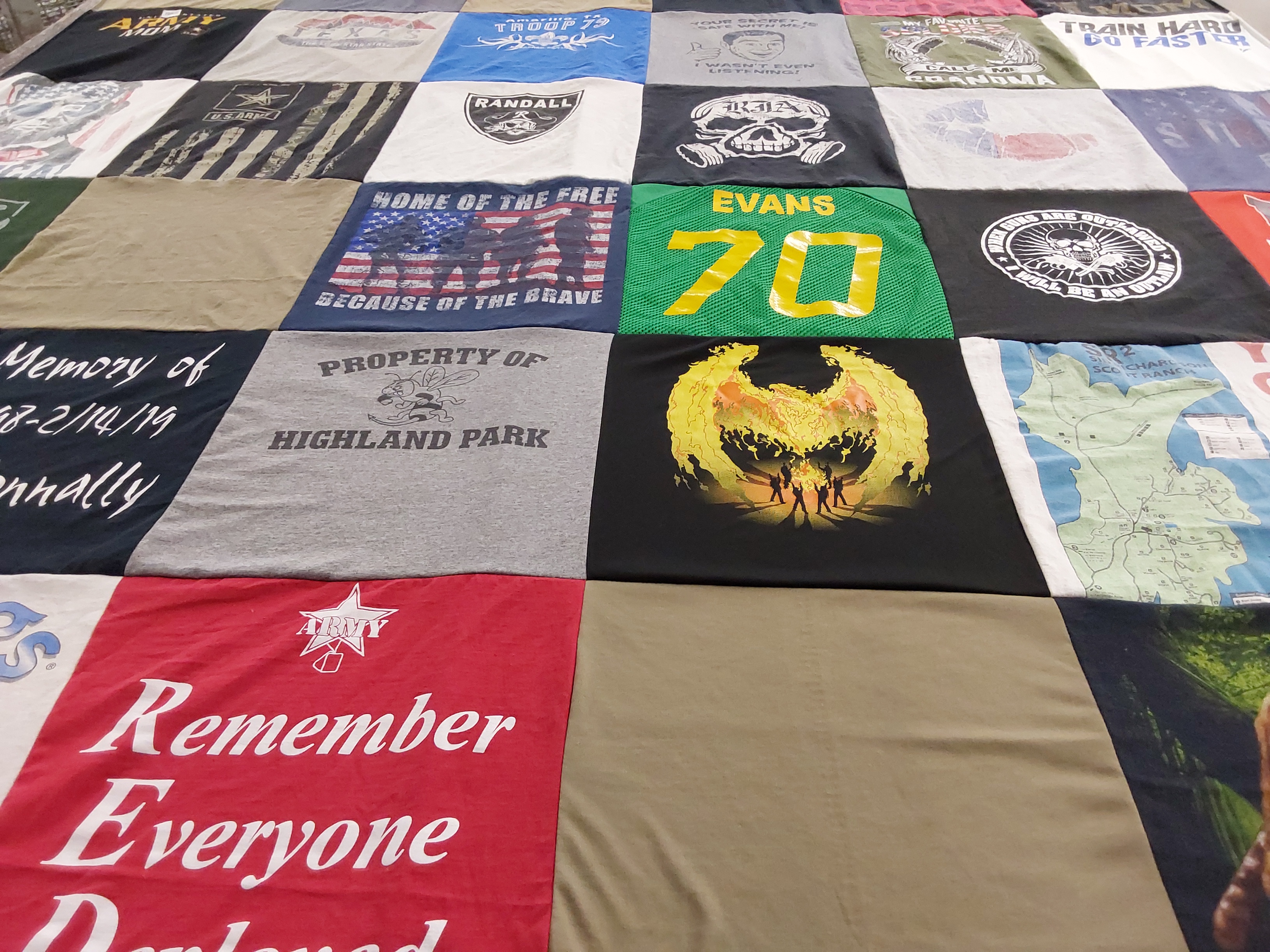 T-shirt quilt from highland park high school by Jessica  from TX