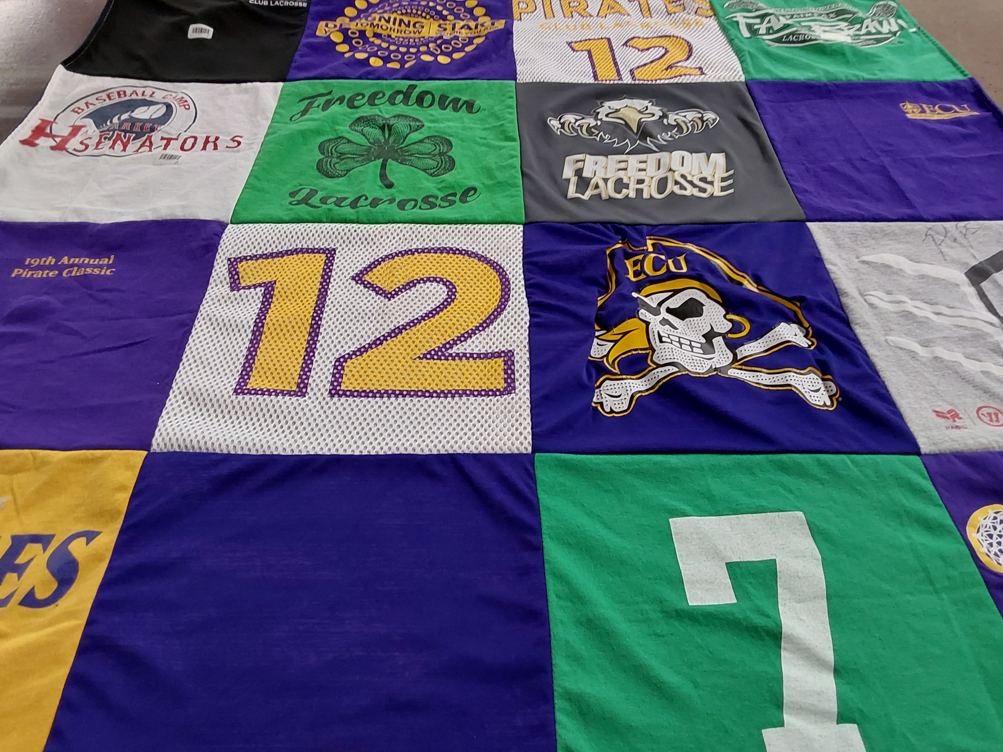 T-shirt quilt featuring east carolina university pirates by Deana from VA
