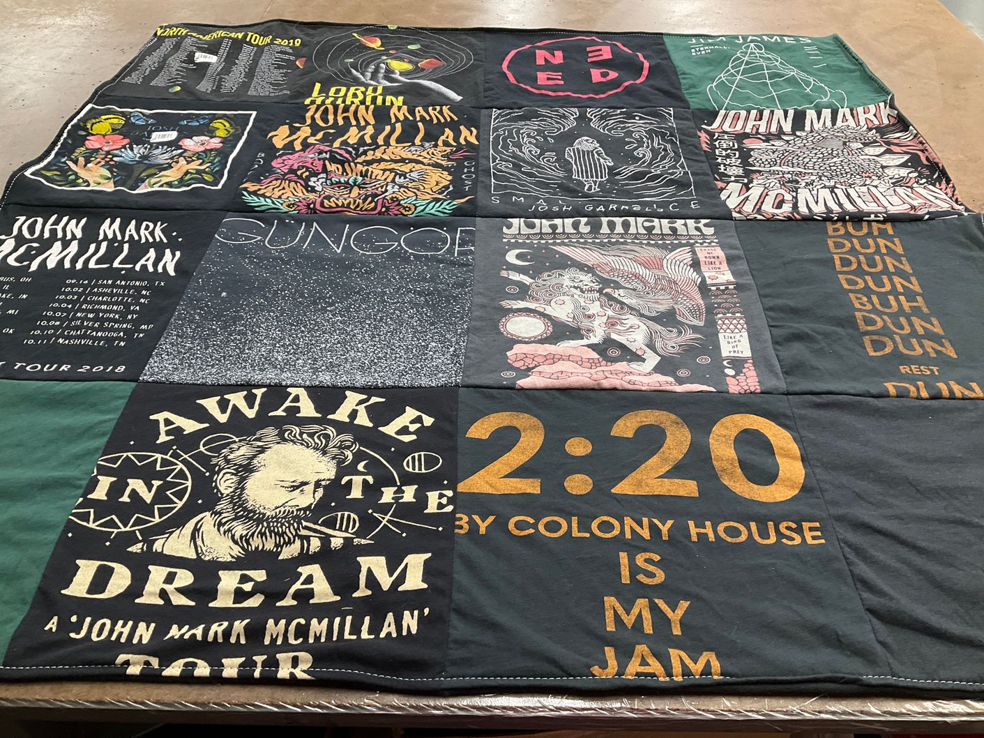 T-shirt quilt with music, concerts themes by Ivanna from FL