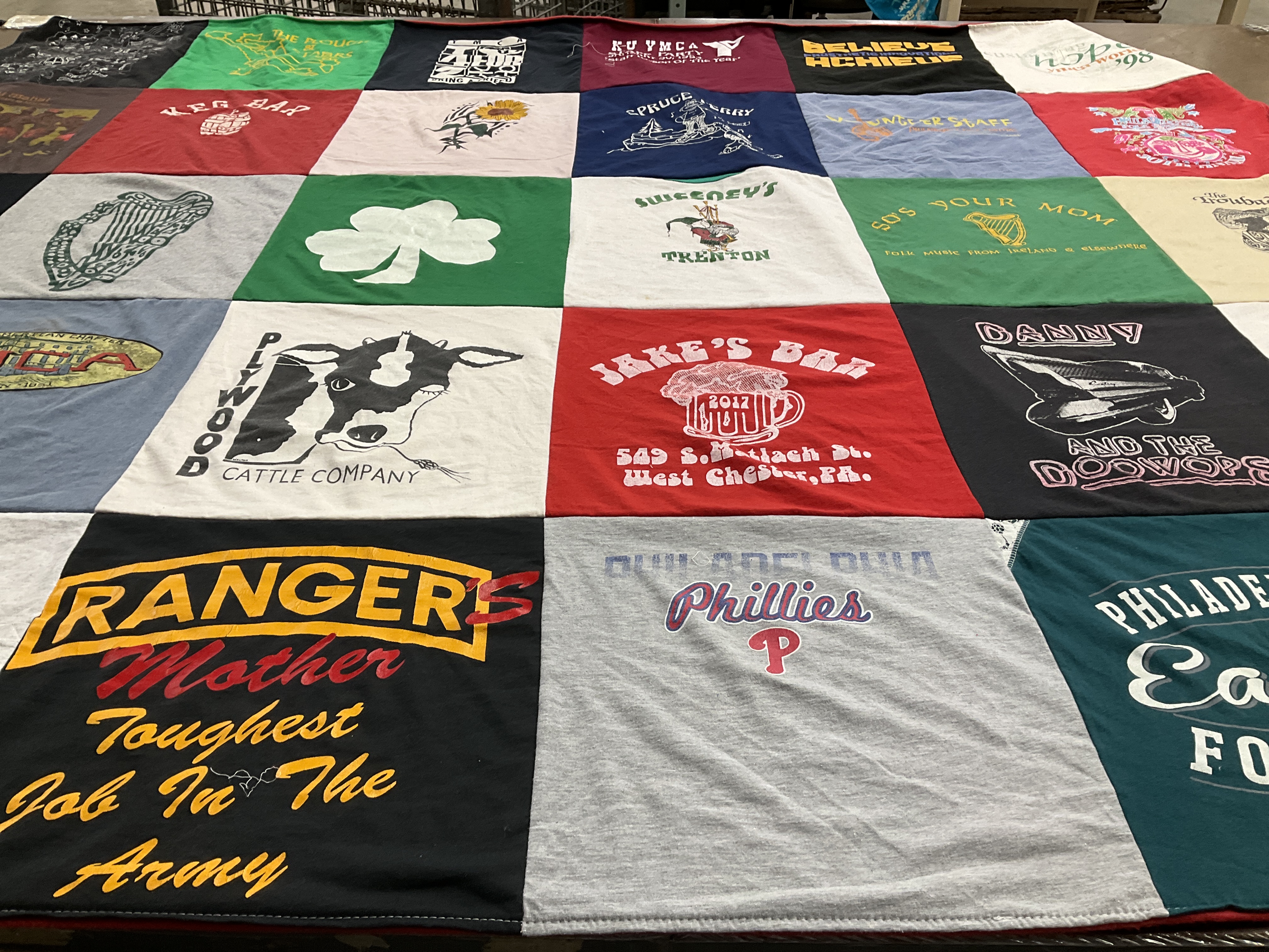 T-shirt quilt featuring philadelphia phillies, philadelphia eagles by Nancy from PA