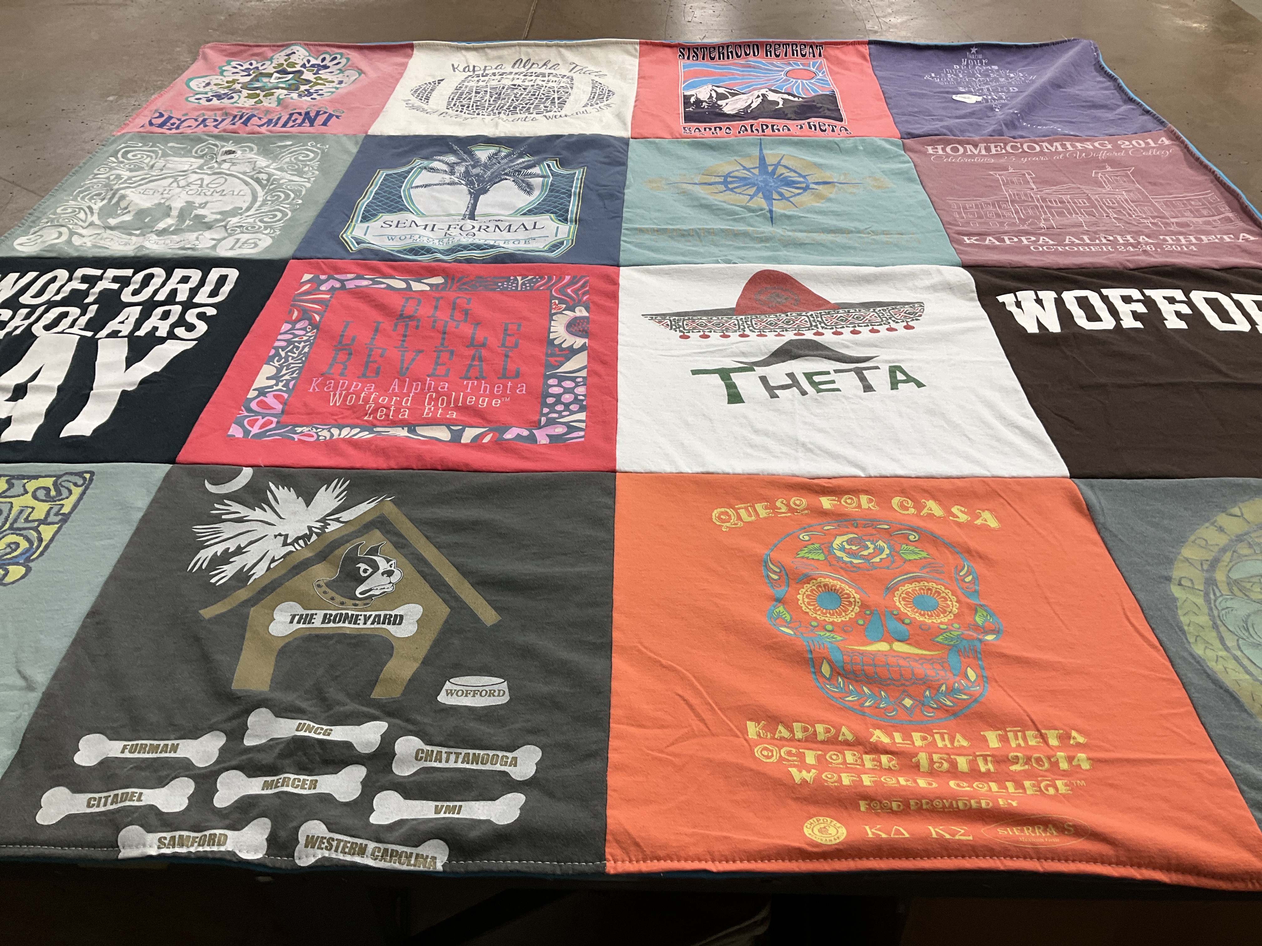 T-shirt quilt from wofford college by Sarah from GA
