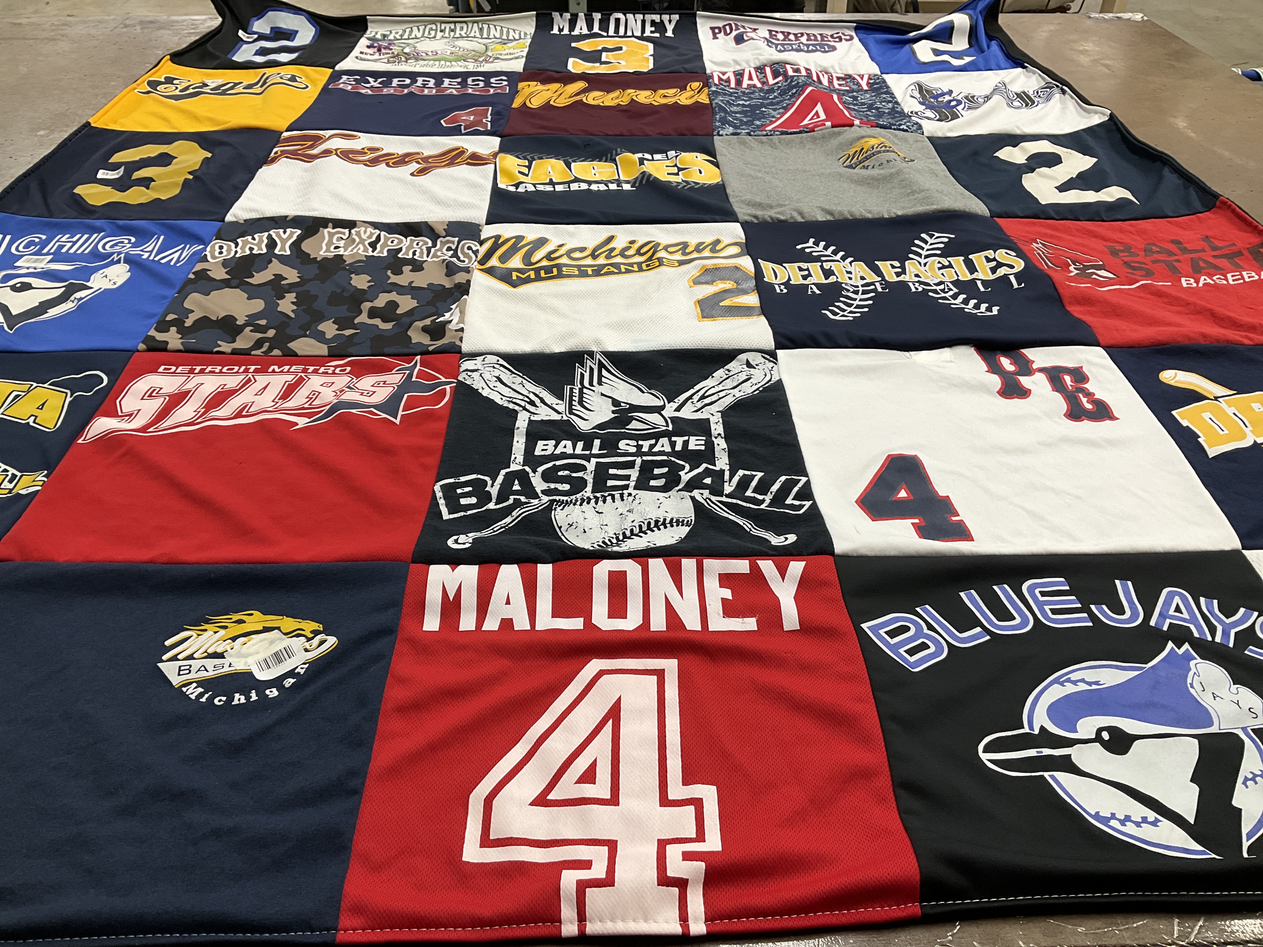 T-shirt quilt from ball state university by Kelle from IN