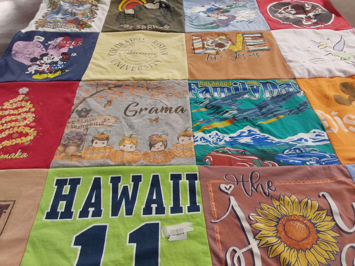 T-shirt quilt from colorado christian university by Kimberly from CO