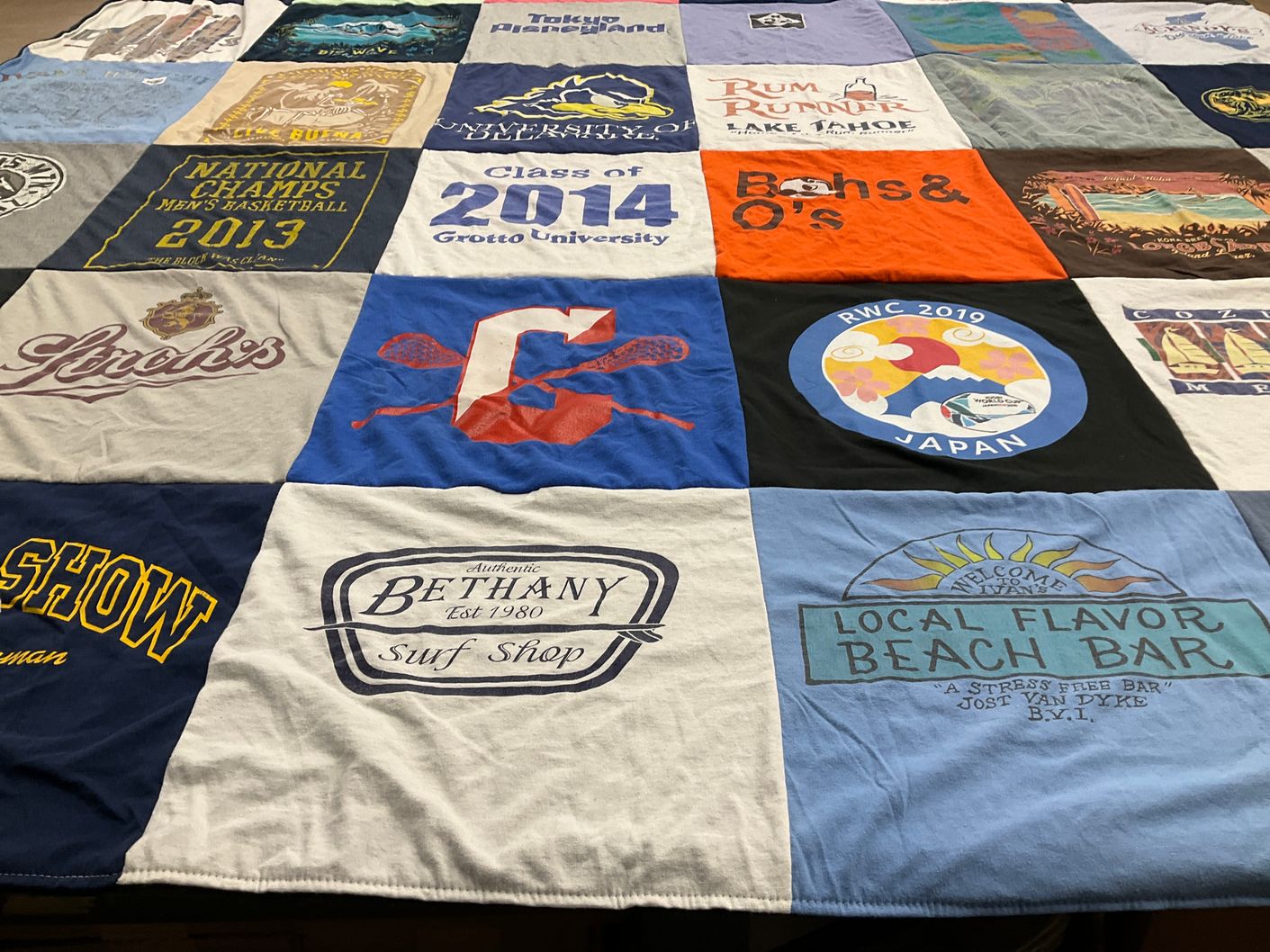 T-shirt quilt from grotto university by Kelsey from FL