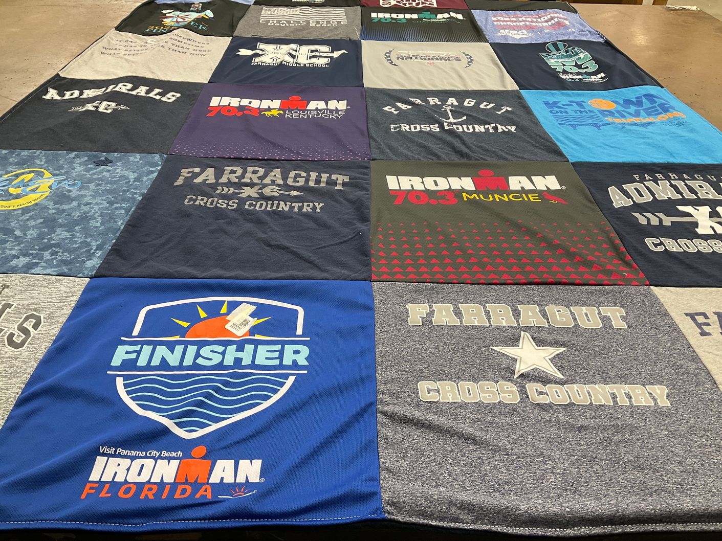 T-shirt quilt featuring farragut high school cross country, admirals cross country by Wendy from TN