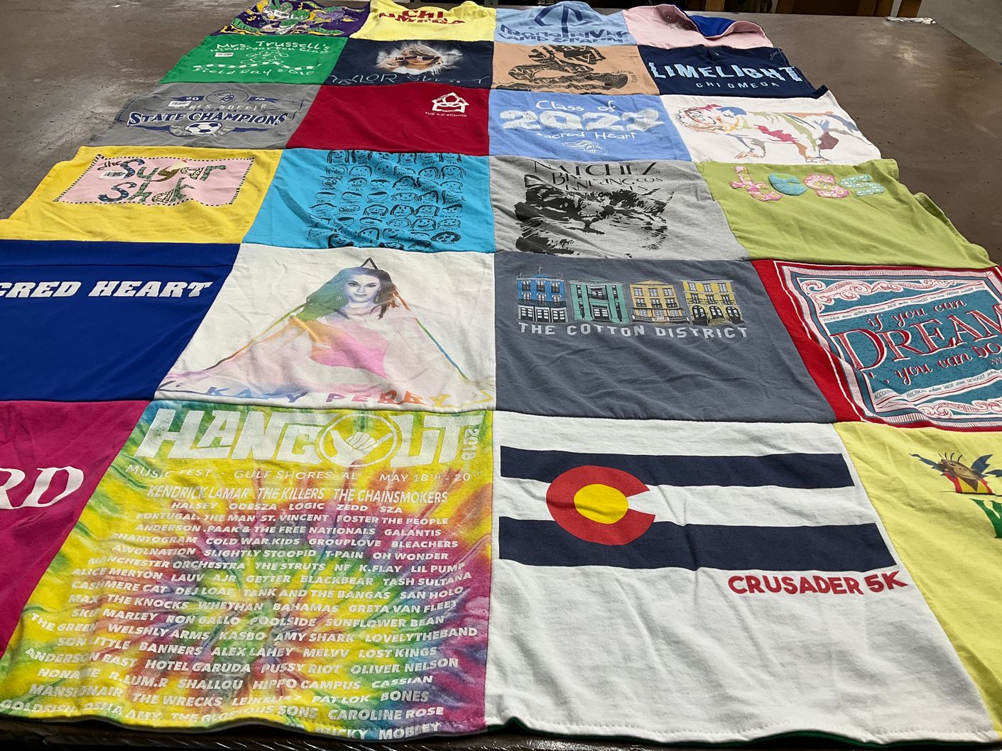 T-shirt quilt from high school by Betsy from MS