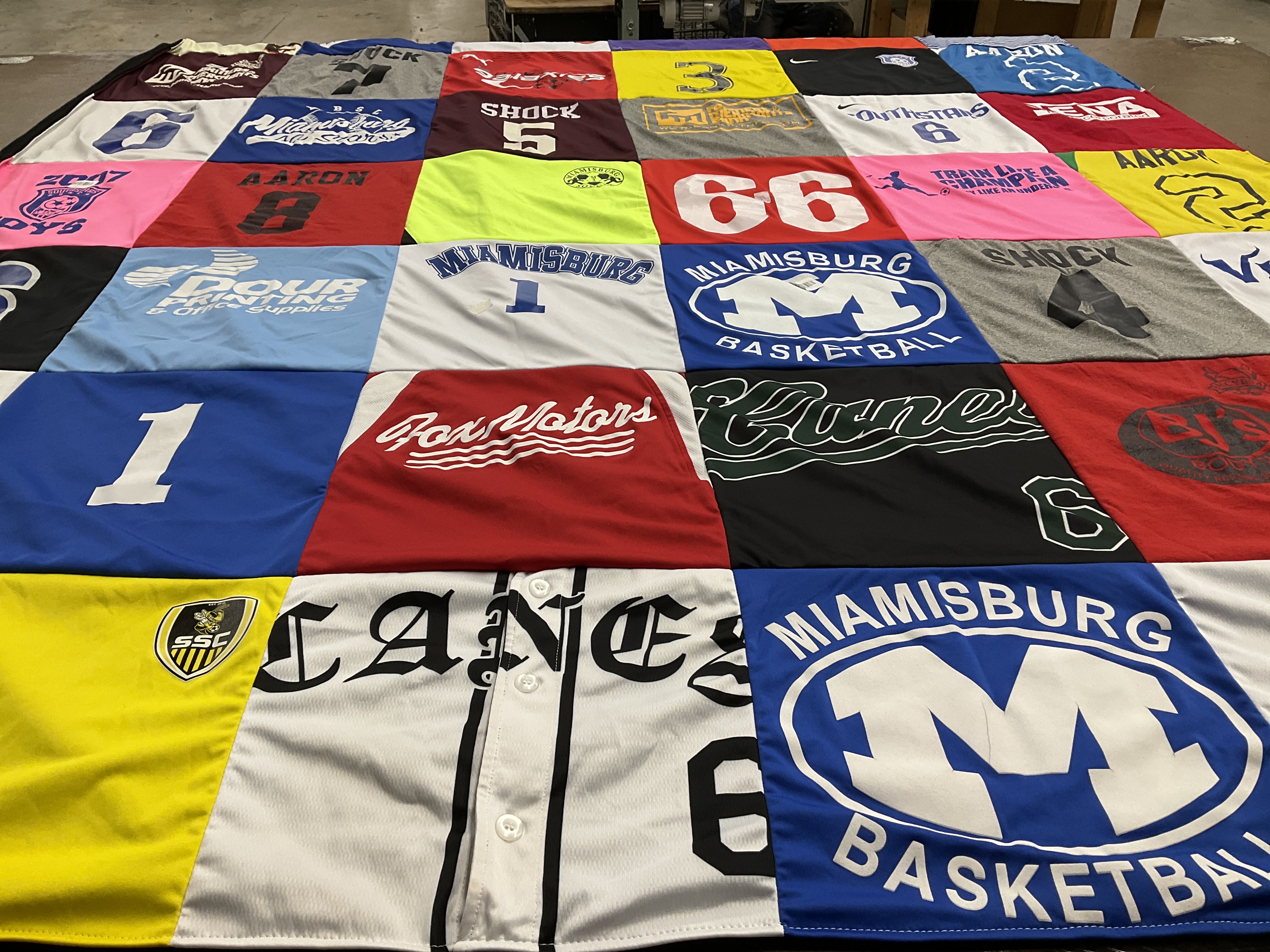 T-shirt quilt featuring miamisburg basketball by Kelly from OH