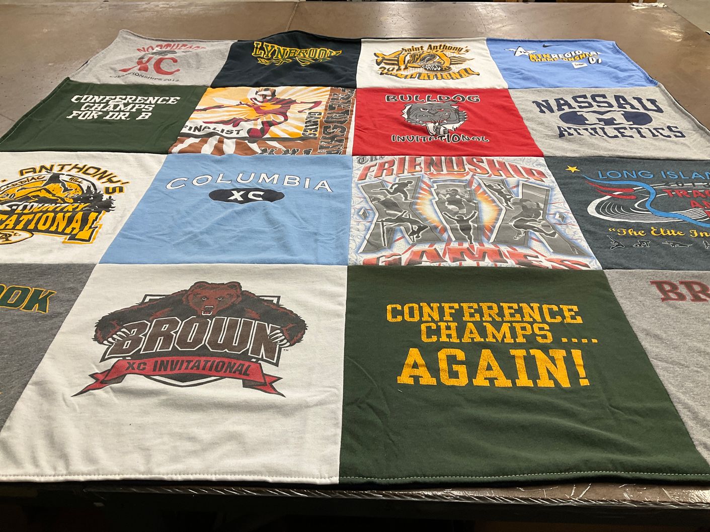 T-shirt quilt featuring brown university, columbia university by Trina from NY