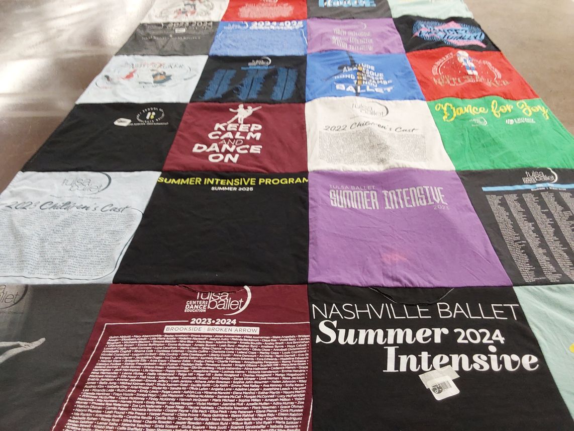 T-shirt quilt from tulsa ballet, nashville ballet by Carrie from OK